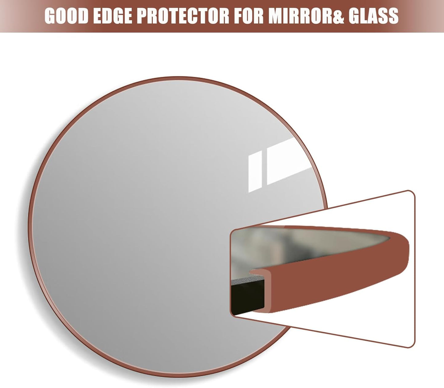 Rubber Edge Trim, Flexible Edge Trim for Sharp Edge, 1/8" U Channel Edge Protector, Self Adhesive Edge Guards for Plywood and Glass Parts, 20Ft, Brown Color