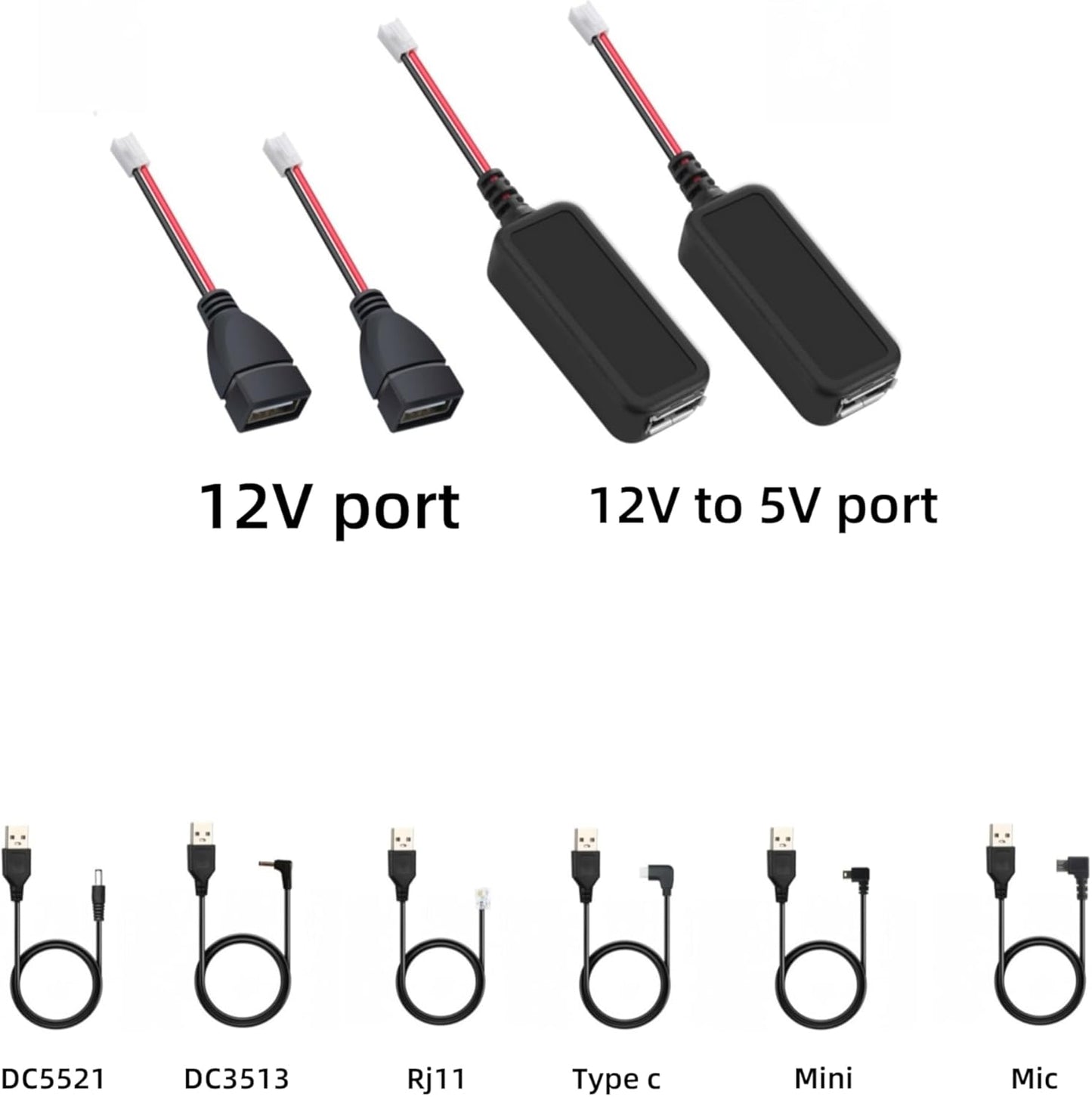 Radar Detector Cord hardwire kit,Dash cam Rearview Mirror Plug Cord,Install Three Devices at The Same time, Such as Baby Car Camera/Dash Cam/Portable Carplay Screen for Car/Backup Camera/Navigation