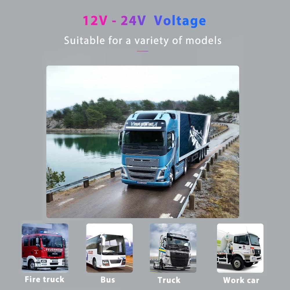 Hikity Backup Camera with Monitor Kit, Waterproof 18 IR LED Night Vision Reverse Camera + 7" Rear View Monitor Vehicle Parking System for RV Bus Trailer Truck (65ft Video Cable+ Cigarette Lighter)