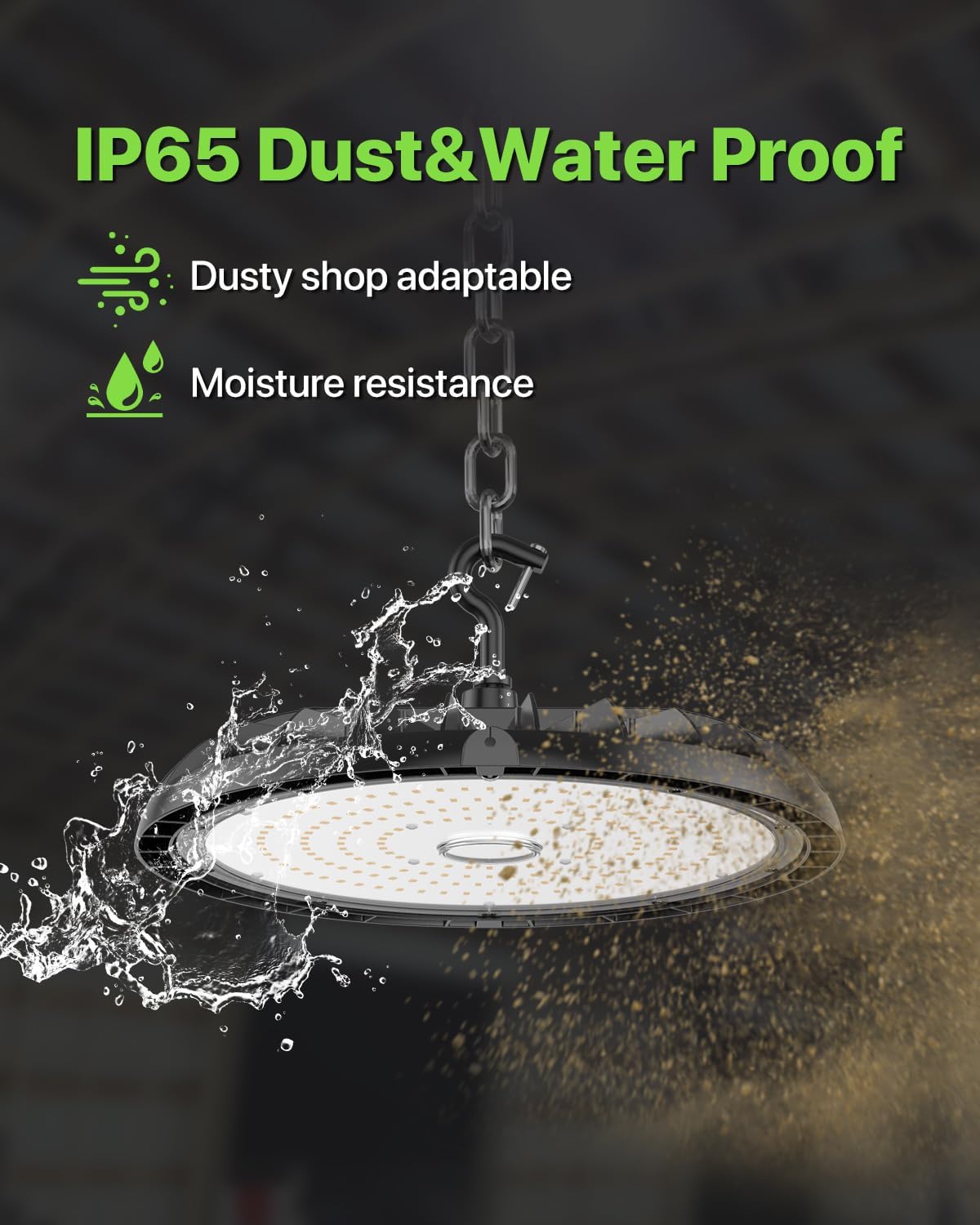 150W UFO LED High Bay Light 6-Pack 150LM/W 22,500LM High Bay Led Shop Lights 100-277V IP65 Waterproof Commercial Warehouse Lighting Fixture 5000K Daylight for Garage, Workshop, Factory, Gym