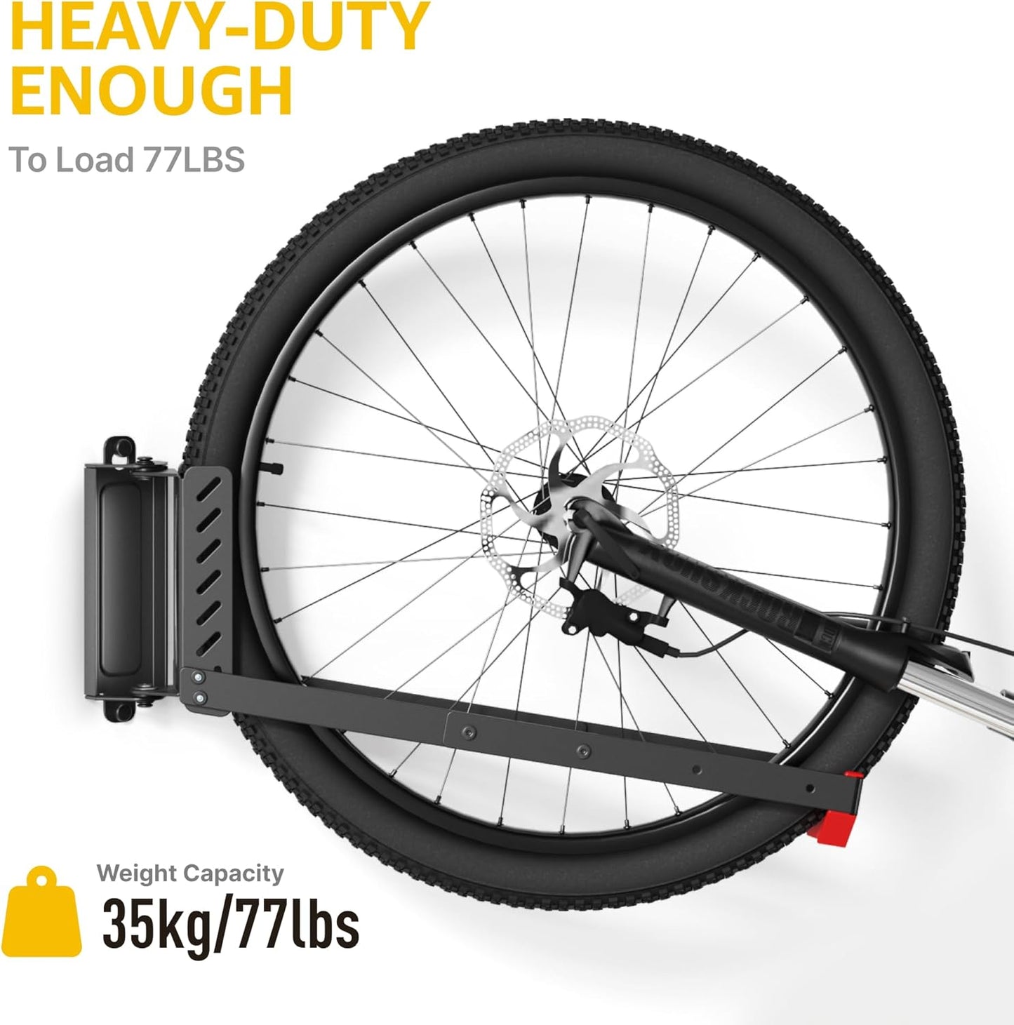 monTEK Swivel Bike Wall Mount, No Heavy Lifting Required Bike Wall Mount, Bike Hangers for Garage, Space-Saving Bike Rack Garage, Easy to Load and Unload, Bike Hanger Can Hold Up to 77 lbs, 4 Pack