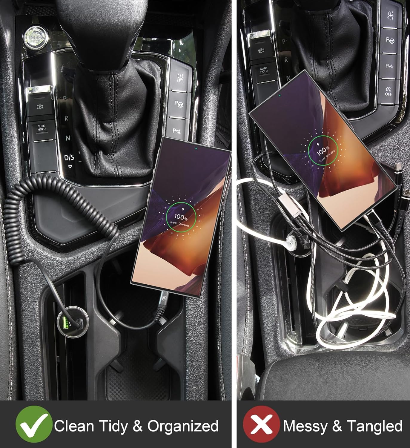 KIYODA 3FT & 6FT USB C to USB C Cable 2Pack - Coiled Type C Fast Charging Cable for Car, Compatible with iPhone 16/15/Plus/Pro/Pro Max/MacBook Pro 2020/Samsung Galaxy S23