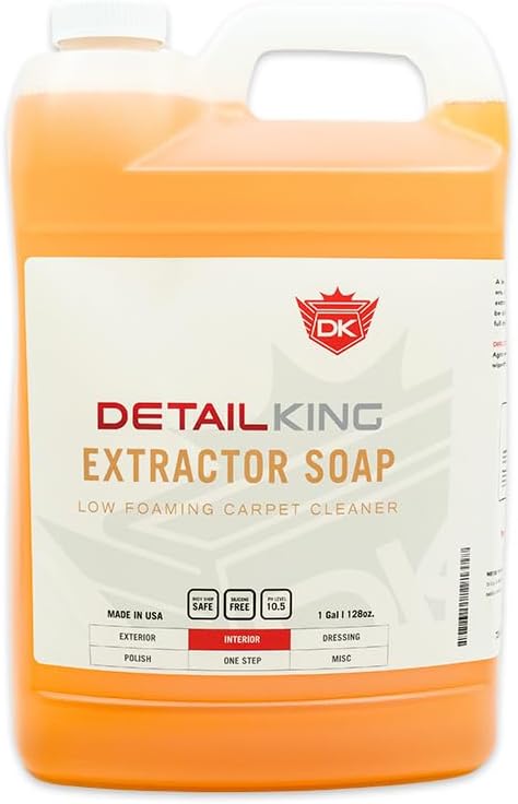Detail King Car Interior Extractor Soap - Auto Fabric Cleaner - Gallon