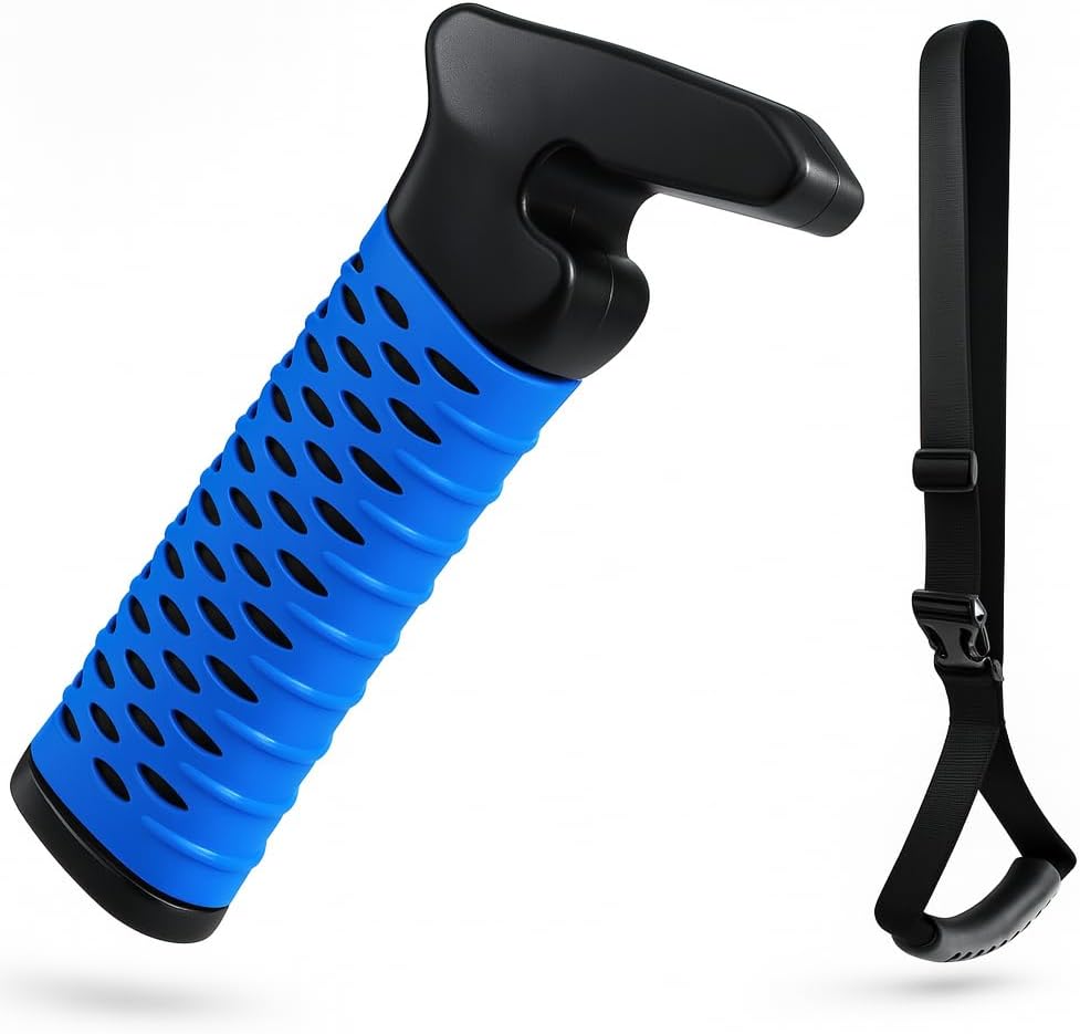 Car Door Handle for Elderly, Car Handle Assist Support, Portable Elderly Assistance Mobility Aids for Getting Out of Car, Auto Grab Cane Nylon Strap for Seniors and Handicapped, Blue