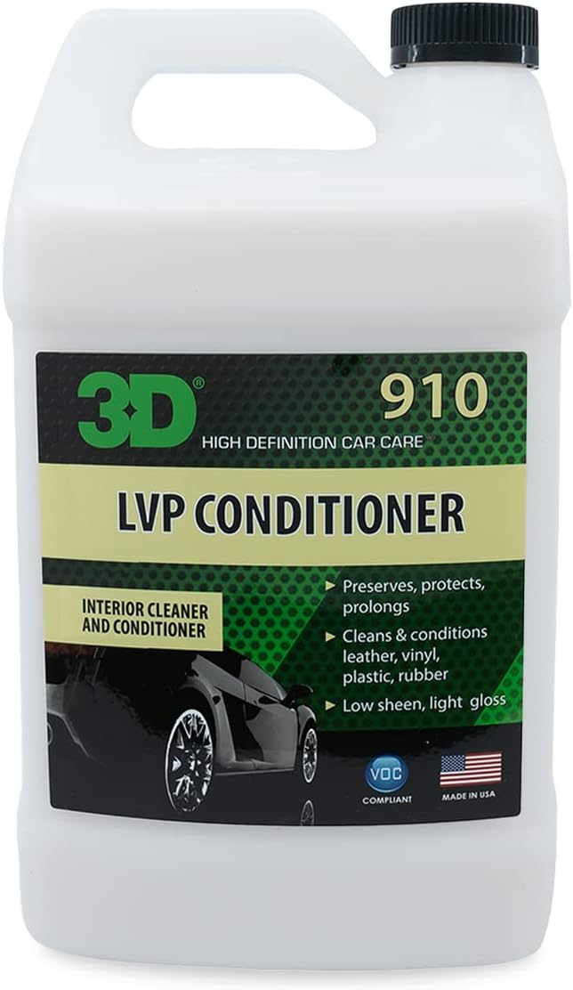 3D Leather, Vinyl & Plastic Conditioner | Restores, Conditions & Protects Car Interiors | Non-Greasy UV Protection for Seats, Steering Wheels, & Trim |1 Gallon