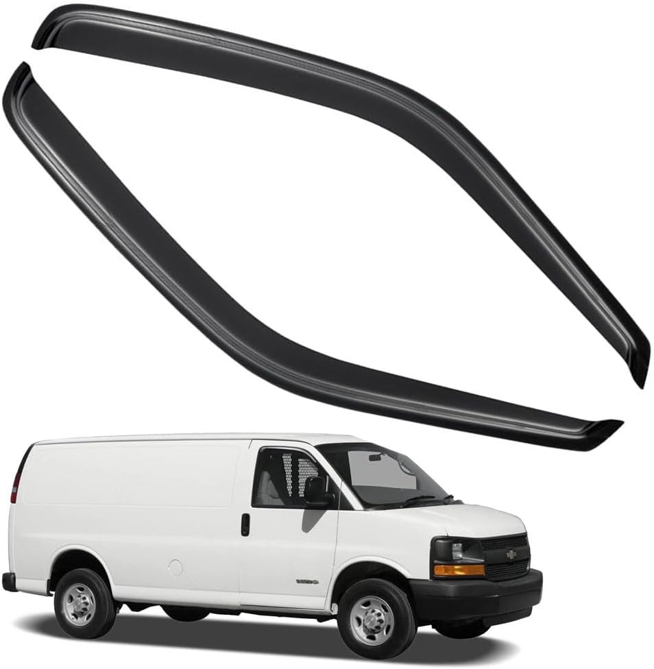 Rain Guards for Chevrolet Express Van 1996-2023/GMC Savana 1996-2023, Tape-on Side Window Deflectors for Chevrolet Express Van, Window Visors for Cars, for Chevrolet Car Accessories, 2 pcs