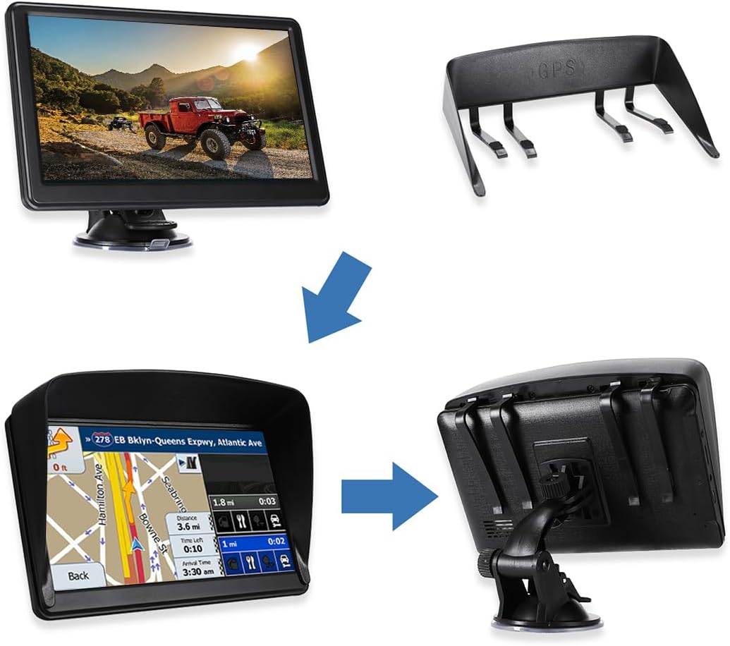 GPS Navigator for Car Truck RV - 7'' HD Touchscreen Navigation System, Latest 2025 Maps Free Lifetime Updates, Speed & Red Light Warning, Turn-by-Turn Voice Guidance, GPS Navigation for All Cars