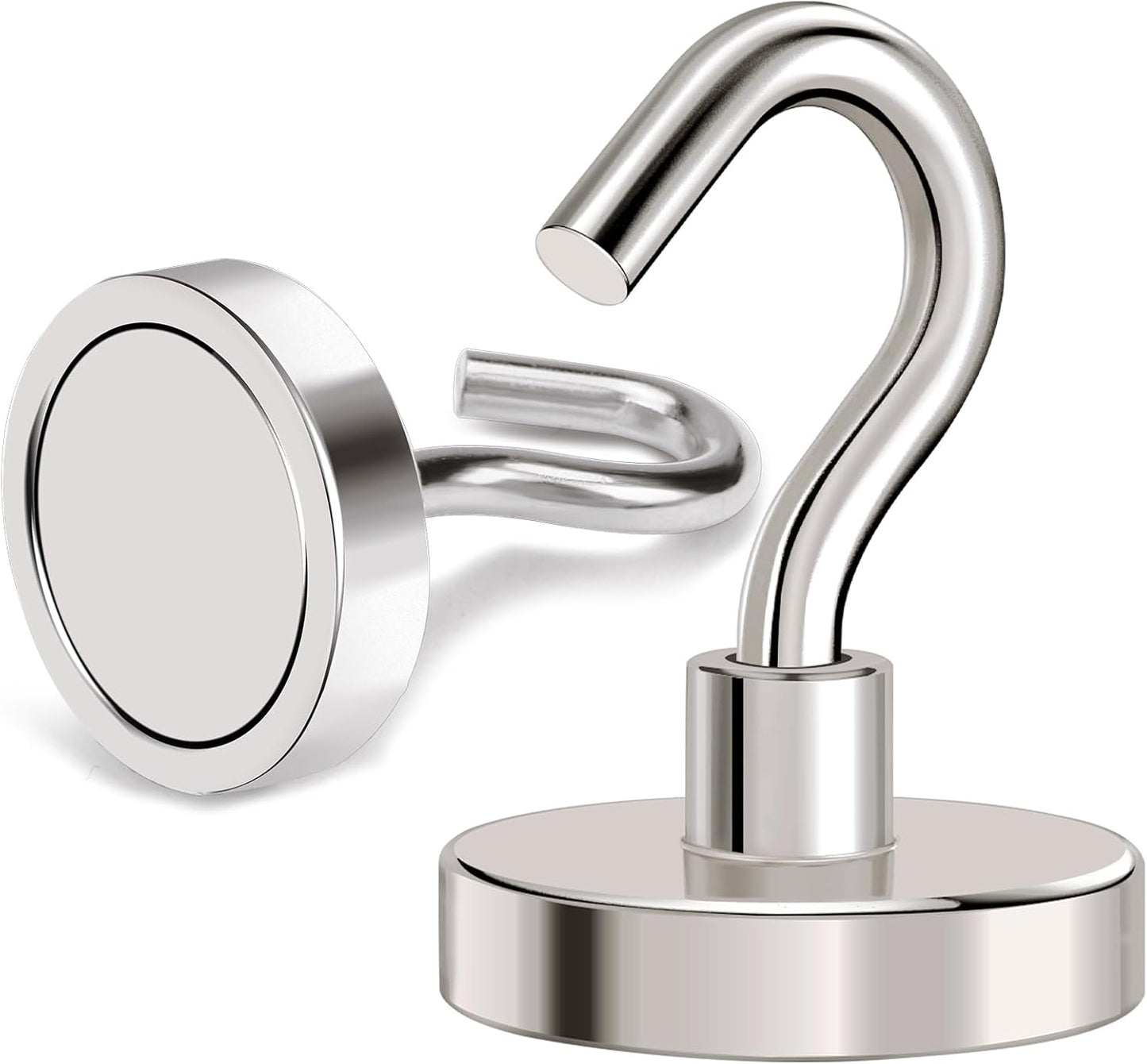 MIKEDE Magnetic Hooks Heavy Duty,110LB+ Strong Magnet with Hook, Super Neodymium Cruise Hooks, Locker Organizer Industrial Hooks for Hanging, Magnetic Hanger for Cruise, Grill - 8 Pack