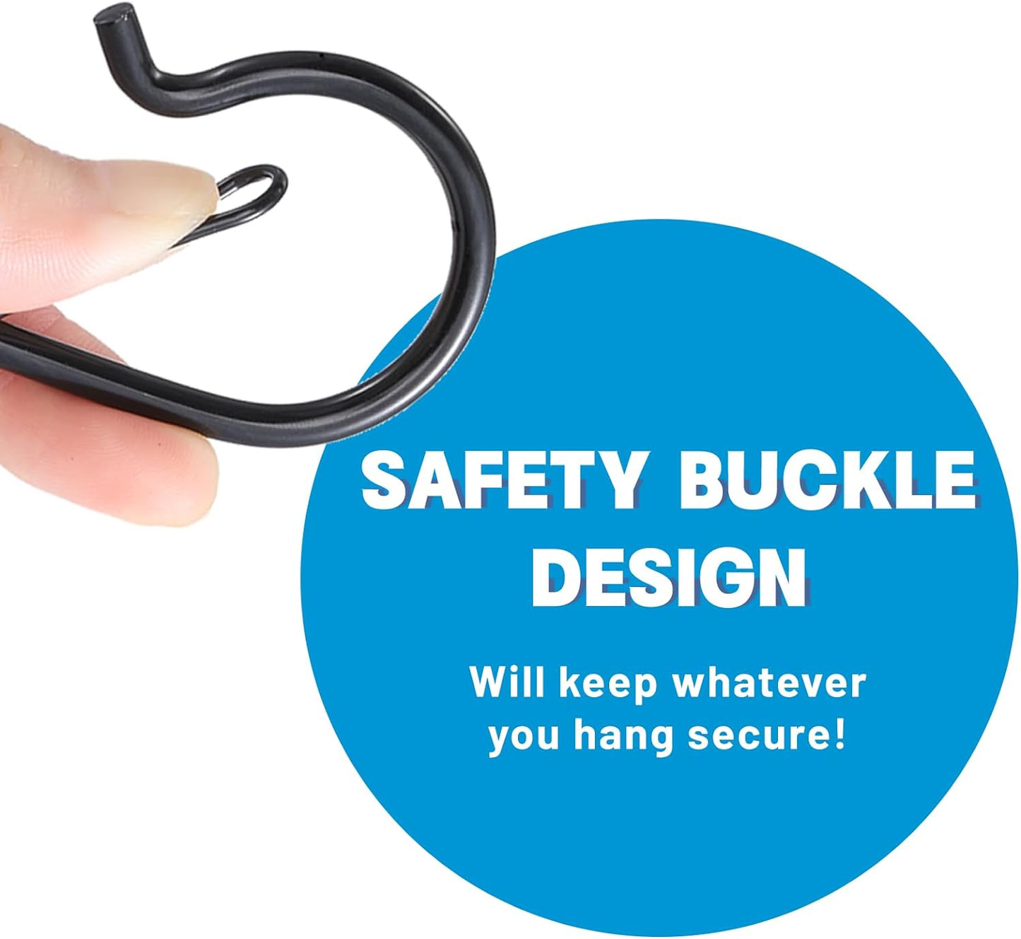 48 PCS Q-Hanger Hooks, Screw Hooks for Outdoor String Lights, Safety Buckle Design Cup Eye Hook for Hanging Christmas Lights, Plants, Wind Chimes, Mounted on Wall Ceiling, Include 1 Wing Nut Driver