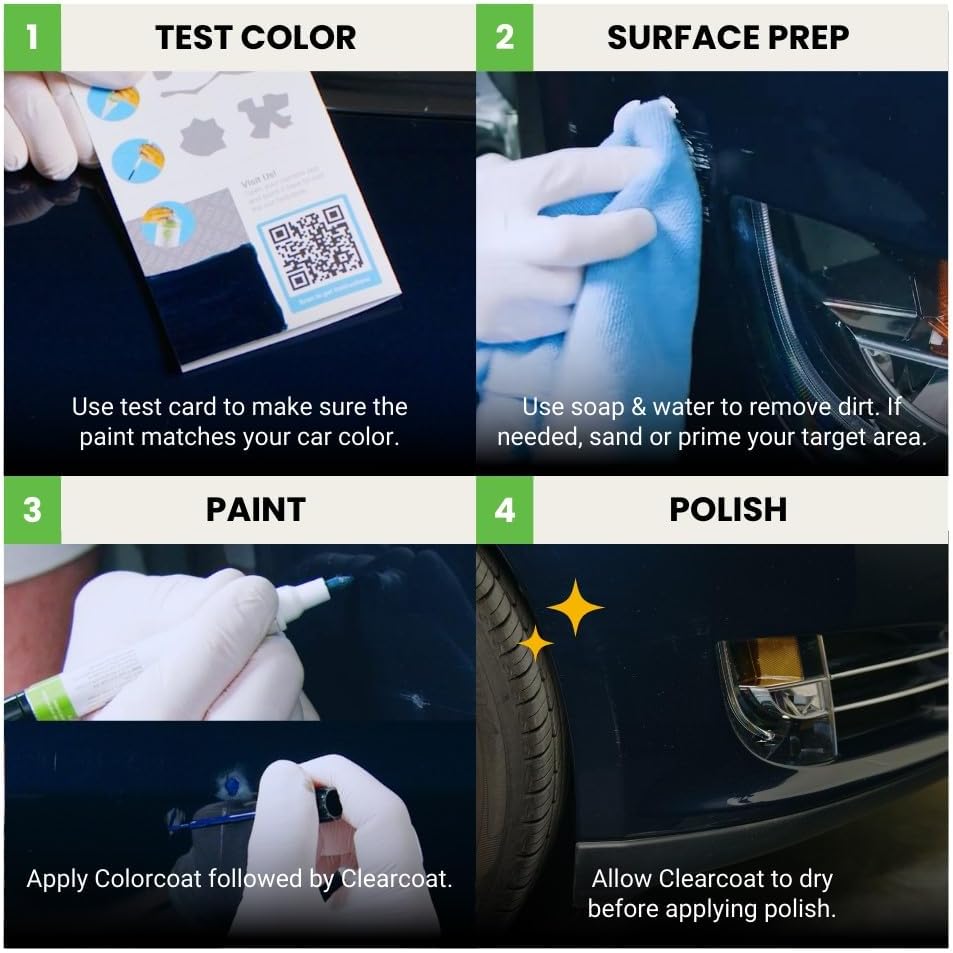 TouchUpDirect 8W6 Parisian Night Pearl Compatible with Toyota Exact Match Touch Up Paint Combo - Essential Kit