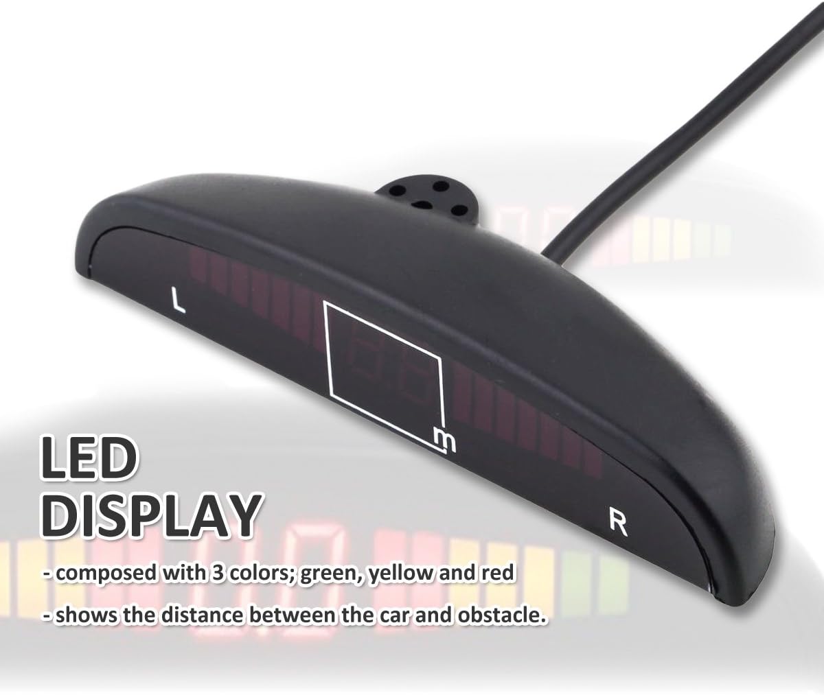 ZONETECh New 4 Parking Sensors LED Display Car Reverse Backup Radar System