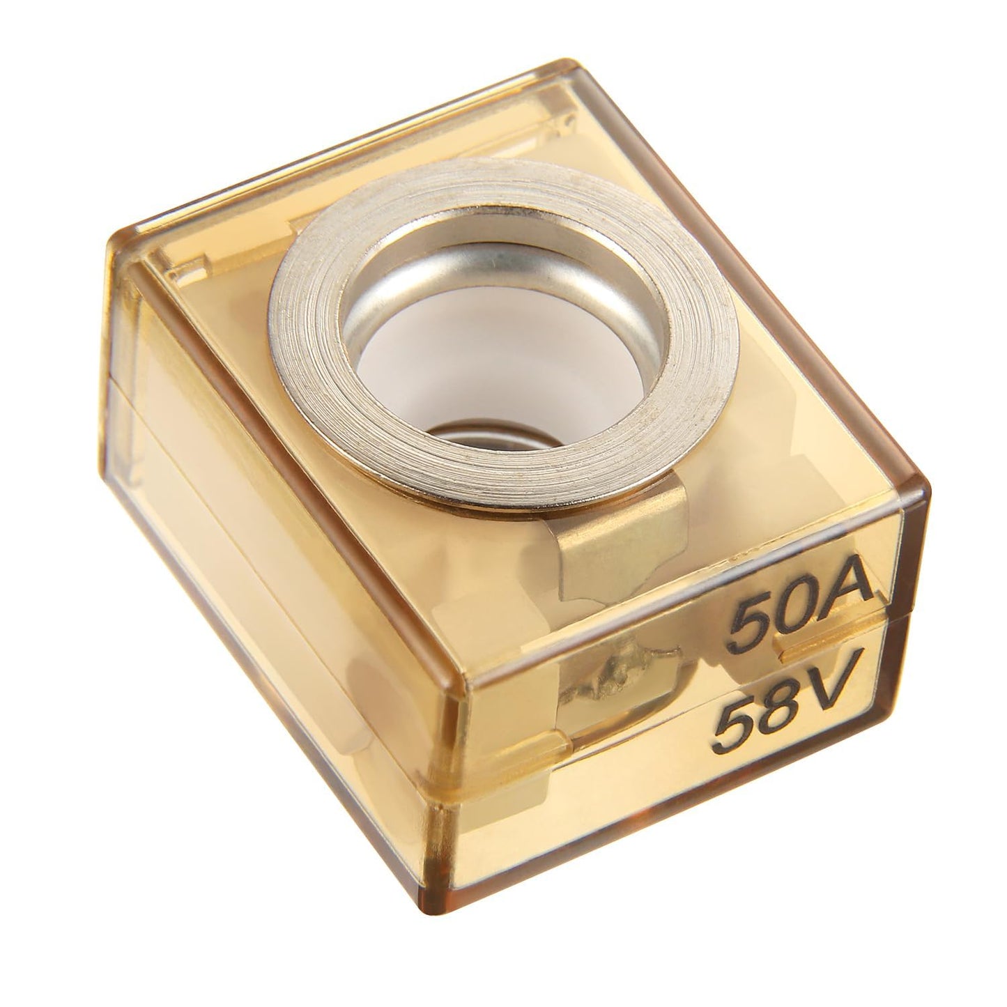 MRBF Terminal Fuse Block 50A，58V DC Maximum, Single Stud 5/16" (M8) Compact Marine Rated Battery Fuse,IP66, Waterproof Ignition Protected Battery Fuse 50 AMP