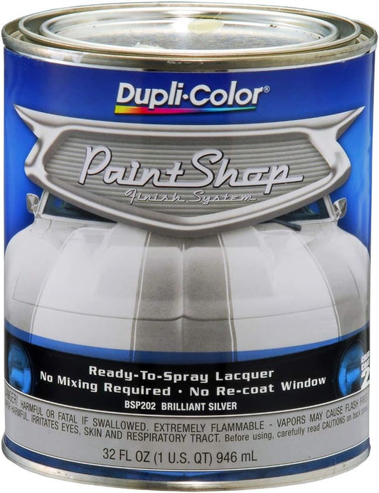 Dupli-Color BSP202 Paint Shop Finish System Base Coat – Brilliant Silver Metallic - 32 oz. Automotive Paint