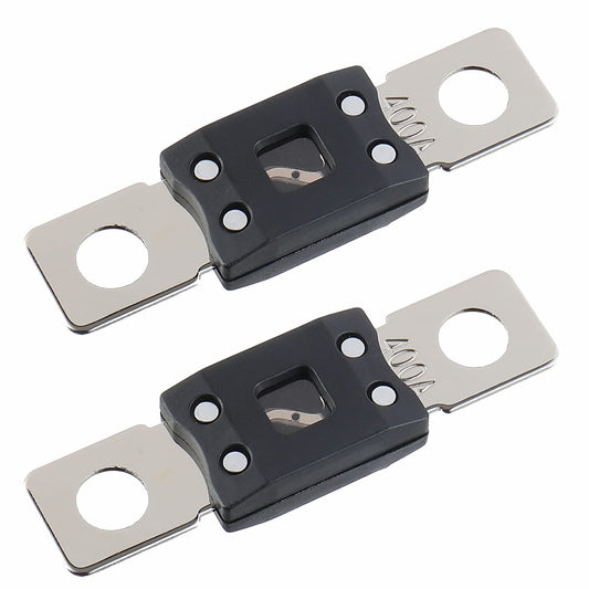 400A MEGA High Current Fuse - 400 Amp Bolt-on Fuse for Cars, Trucks, Construction Vehicles, Buses, Caravans (2 Pcs)