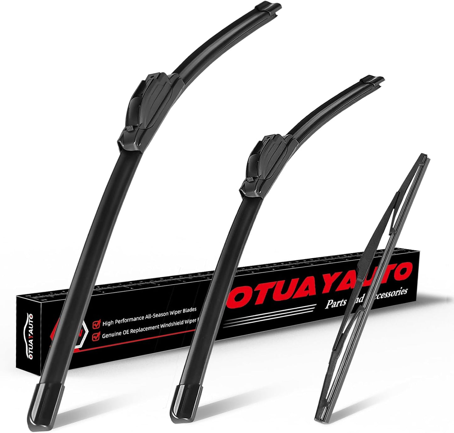 OTUAYAUTO Premium Windshield Wiper Blades - Replacement for Toyota Sienna 2006-2010 - Precision Fit, All-Weather Performance, Front and Rear Wiper Blades, J/U Hook - 26"+19"+16" (Pack of 3)