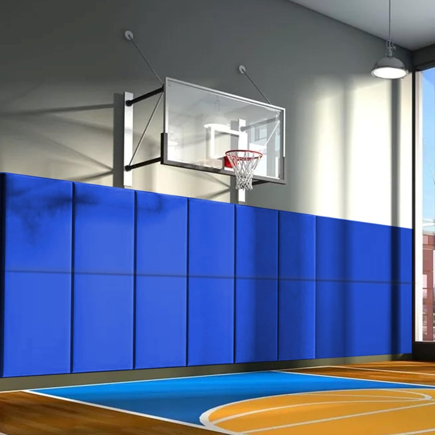 PROGOAL 60"/72" High Gym Wall Padding 2"/4" Thick Foam Basketball Court Wall Mount Protector for Garage Taekwondo Babyroom - Durable Waterproof Anti-Cushion