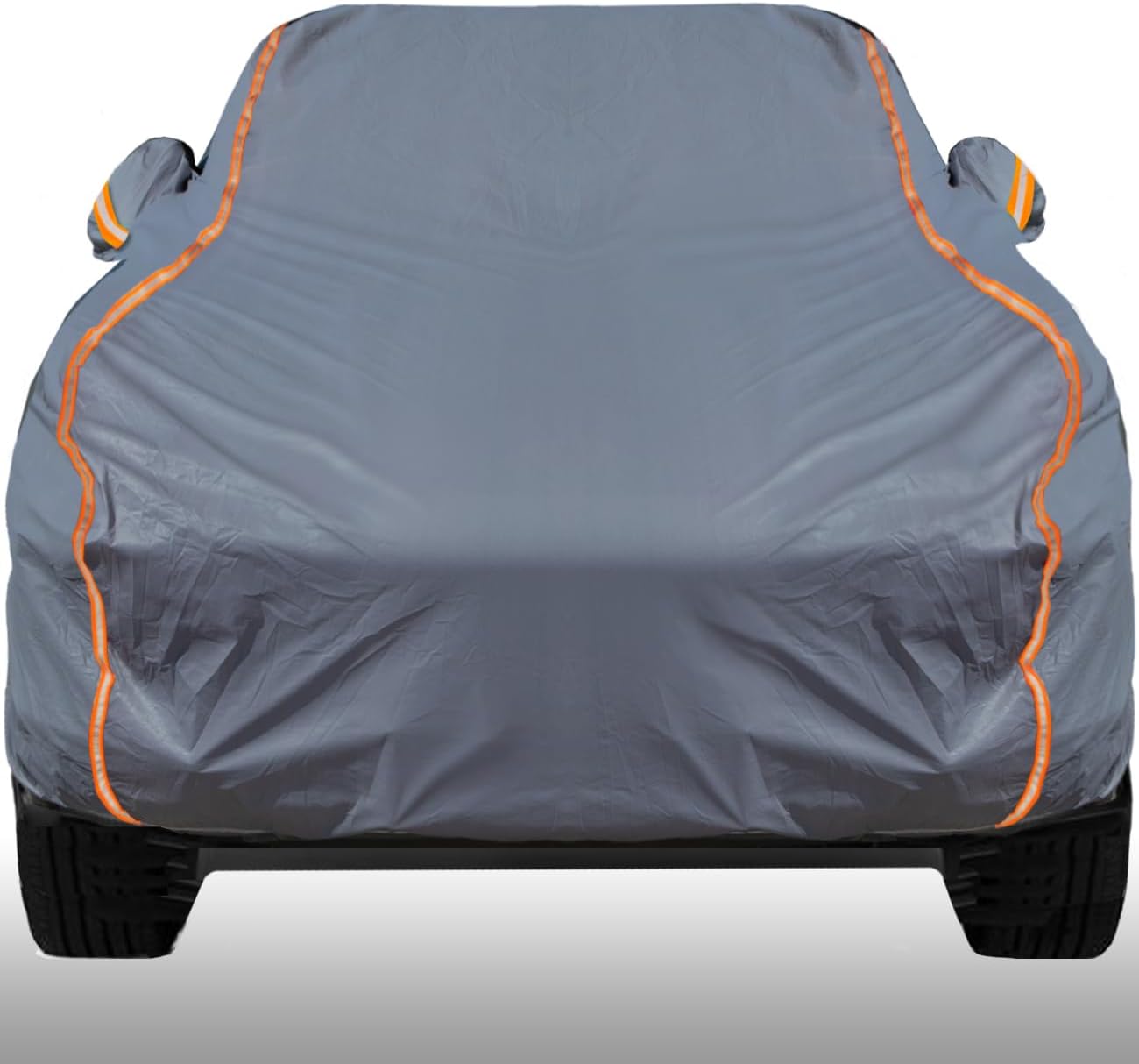 KEYOOG Universal Waterproof Heavy Weight Full Car Covers, Fit Pickup, All Weather, Outdoor Full Cover Weatherproof UV Sun Protection Snow Dust Storm Resistant with PEVA Cotton, Fit Length 230"-260"