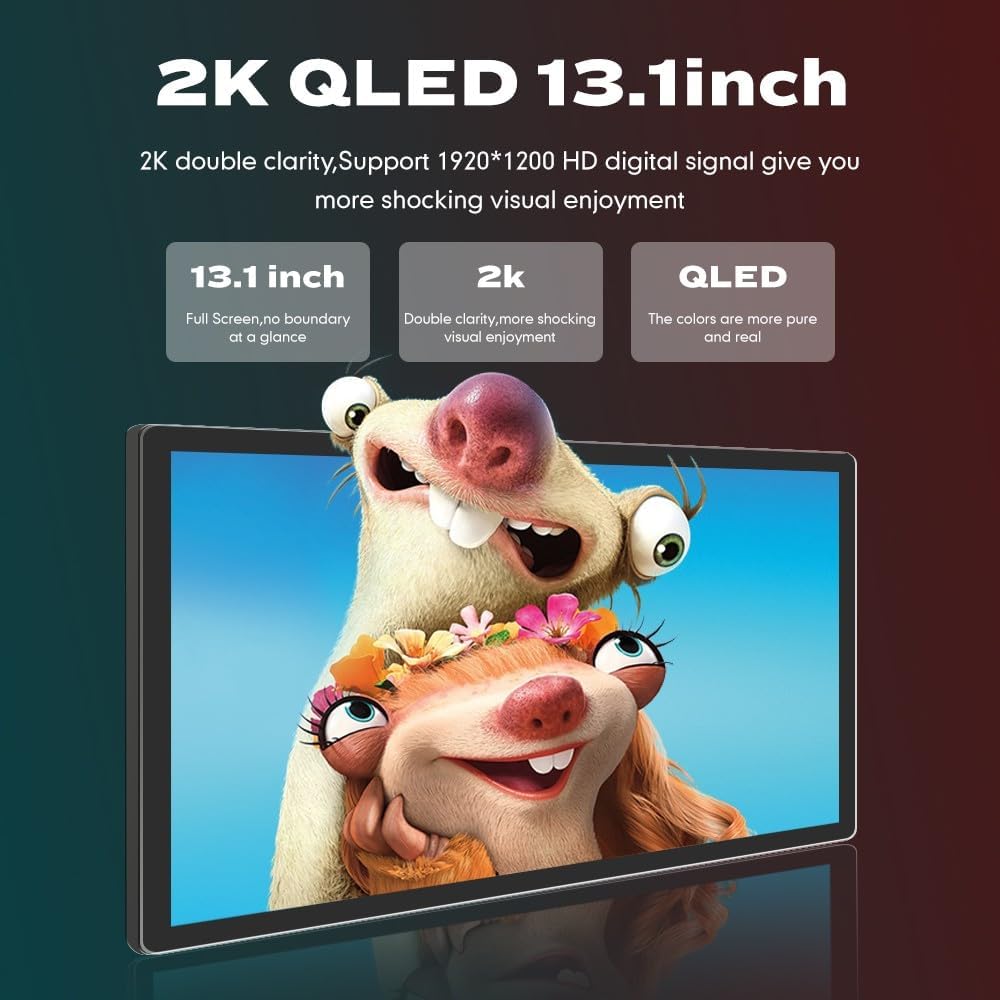 Kunfine Car CarPlay Android Auto Navigation Stereo GPS Radio Camera Display 13.1" QLED Touchscreen Headunit Tablet Media Player for Peugeot 301 2013-2022, if Applicable Octa Core 8G+256G Matte Black