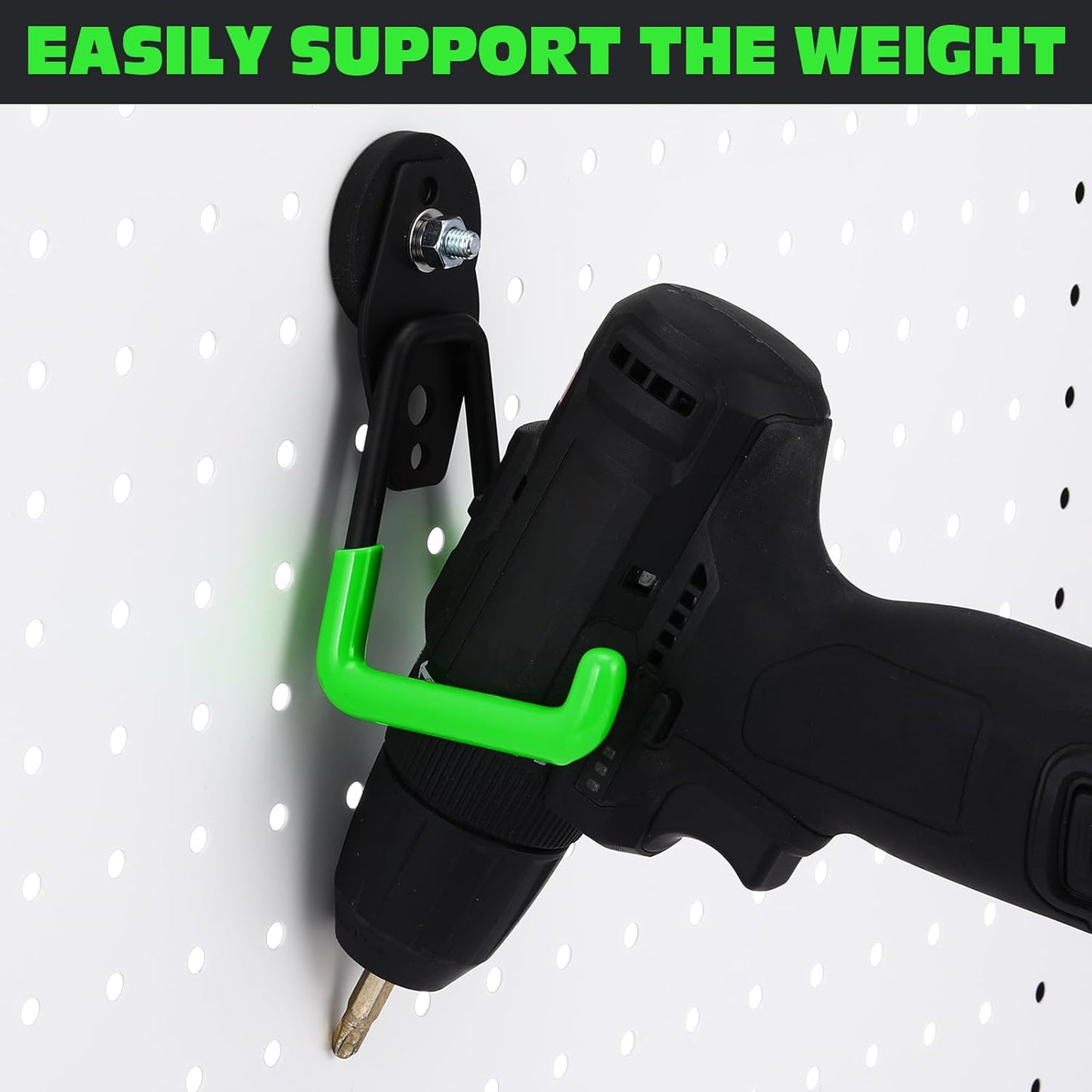 Landhoow Large Magnetic Hooks Heavy Duty Garage Magnet Hooks Strong Storage Utility Magnetic Hangers with Anti Slip Rubber Coating for Indoor and Outdoor Hanging(Green,6 Pcs)