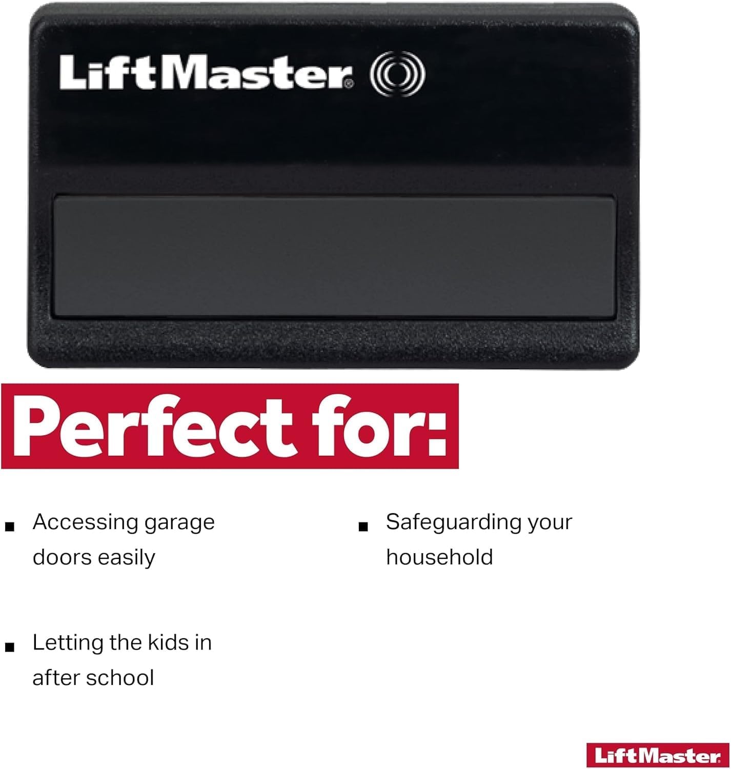 LiftMaster 371LM Security+ 1-Button Garage Door Opener Remote Control - Connects to App - Works only with post-2005 LiftMaster and Craftsman Garage Door openers with a Purple Learn Button 315MHz