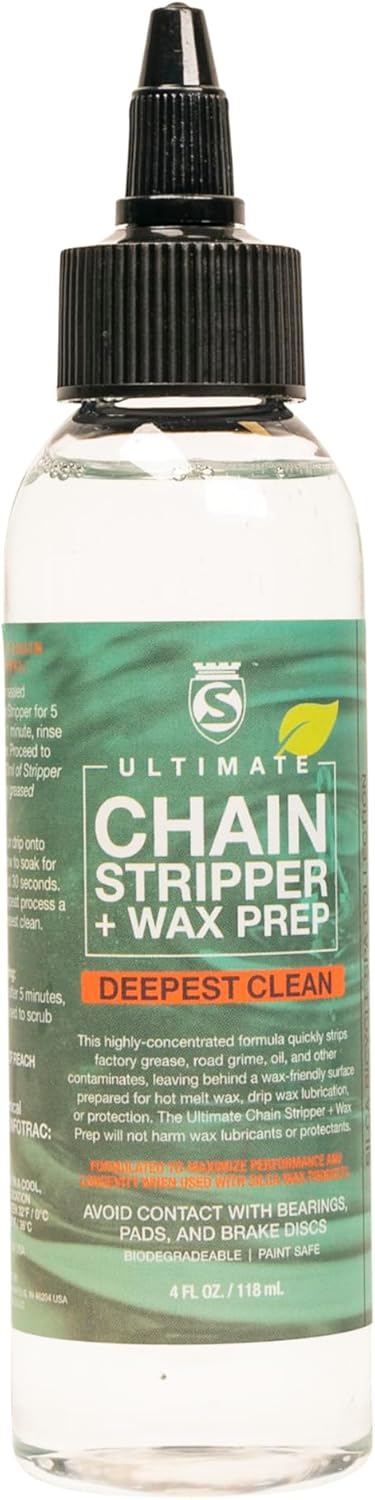 SILCA Professional Grade Bike Chain Cleaner and Liquid Wax - 2 Pack Starter Bundle with Silca PRO Chain Stripper & Super Seret Chain Wax, Concentrate, 4oz Bottles with Applicator Tip