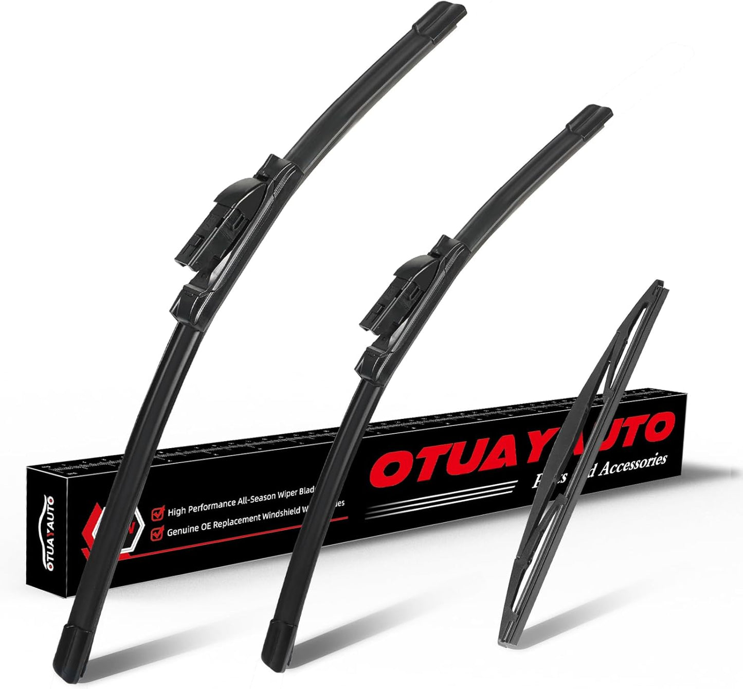 OTUAYAUTO Premium Windshield Wiper Blades - Replacement for Subaru Impreza 17-22, Crosstrek 18-22, All-Weather Performance, Front and Rear Wiper Blades, Top Lock - 26"+16"+12" (Pack of 3)