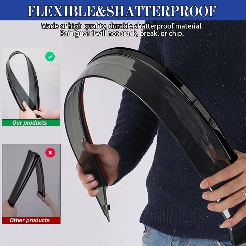 Rain Guards for Kia Sportage 2023-2024, Tape-on Side Window Deflectors for Kia Sportage, Window Visors for Kia Cars, for Kia Car Accessories 4 Rain Guards ＆ 2 Car Coasters