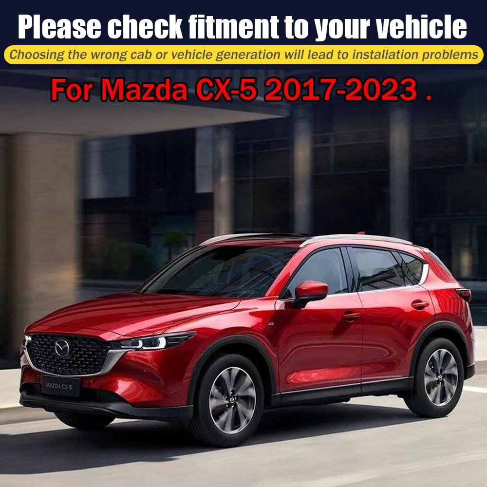 Rain Guards for Mazda CX-5 2017-2023, Tape-on Side Window Deflectors for Mazda CX-5, Window Visors for Mazda Cars, for Mazda Car Accessories 4 Rain Guards ＆ 2 Car Coasters