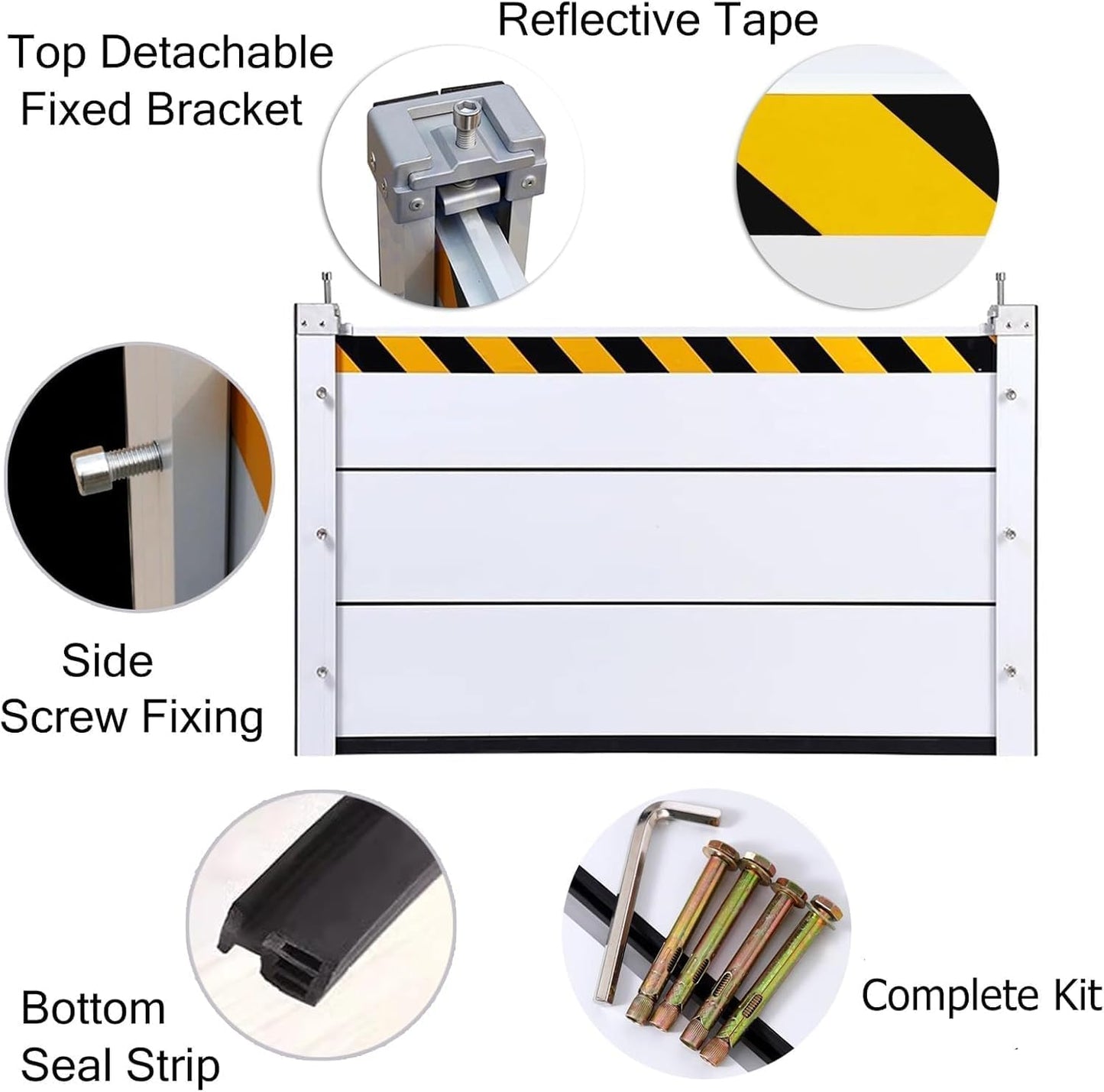 Reusable Heavy Duty Aluminum Flood Barriers for Home Exterior, Flood Protection Barriers Water Barrier Door Quick Detachable Garage Doors Detachable Mobile Rain Water Baffle ( H 47.2 inch L 8FT)