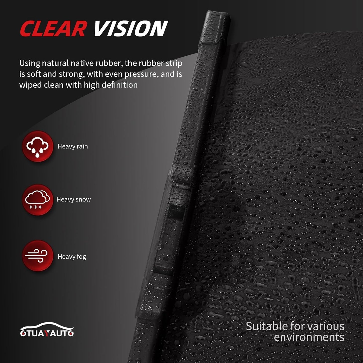 OTUAYAUTO Premium Windshield Wiper Blades - Replacement for Dodge Grand Caravan 08-19, Chrysler Town & Country 08-16, All-Weather, Front and Rear Wiper Blades, U Hook - 26"+20"+16" (Pack of 3)