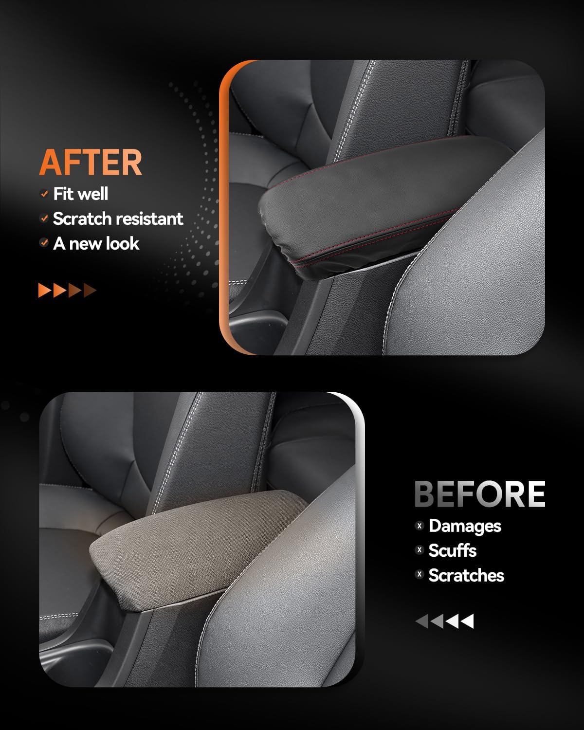 CDEFG for Toyota Corolla Cross 2022-2025 Center Console Cover Armrest Box Cover for Corolla Cross (L, LE, XLE) 2022 2023 2024 2025 Accessories Arm Rest Protector SUV Edition Sedan Universal