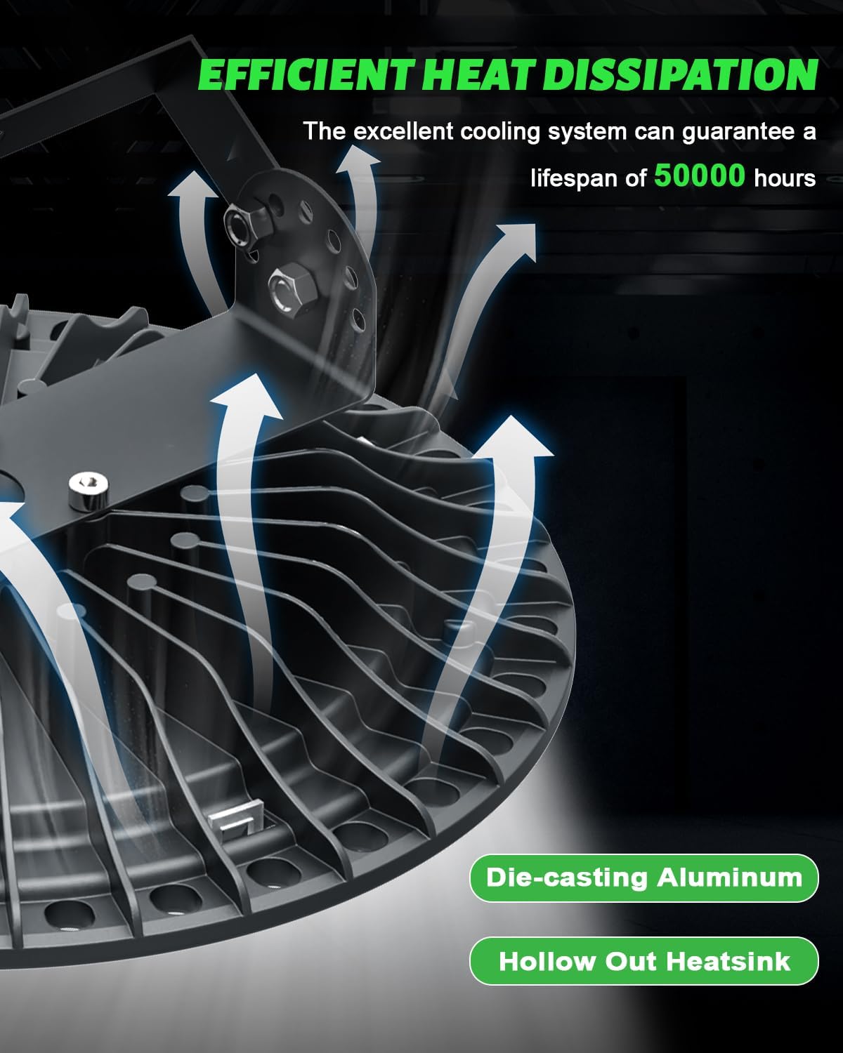 Viugreum High Bay LED Shop Lights, 500W UFO LED High Bay Light 50,000LM 120V LED High Bay Lights 5000K Daylight, Alternative to 2000W MH/HPS for Garage Workshop Barn Factory Warehouse - 20 Pack