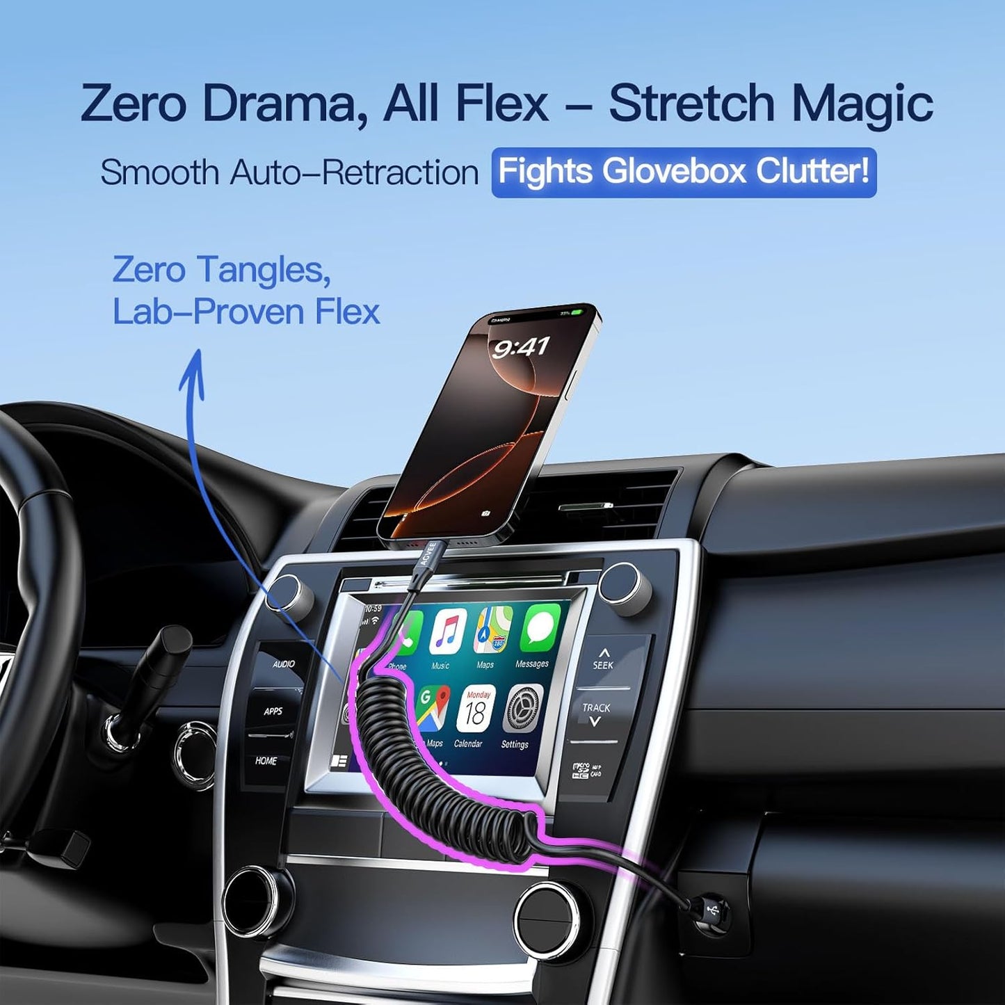 AGVEE 3ft Coiled Short USB-C to USB-C Charging Cable [USB-IF Certified] 60W PD Fast Charger Cord in Car for iPhone 16/15 CarPlay, Galaxy S25 S24 S23 S22 S21 S10 S9 S8, Google Pixel, Dark Gray