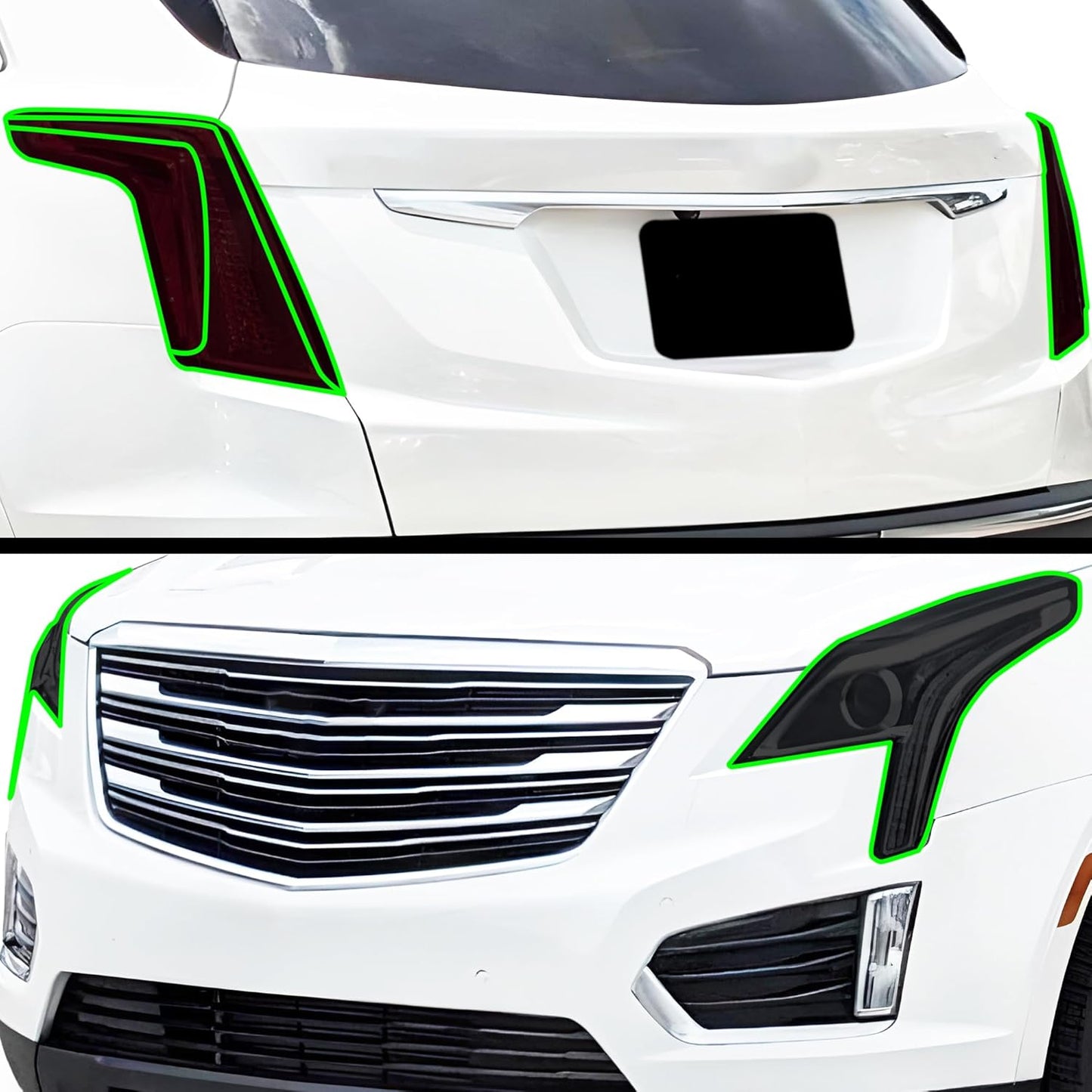 BOGAR TECH DESIGNS Full Headlight Taillight Tint Kit Compatible with Cadillac XT5 2017-2025, Dark Smoke