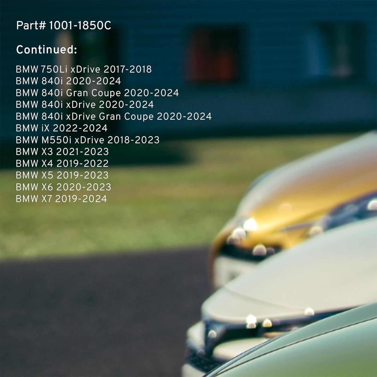 Premium Ceramic Rear Brake Pads (1001-1850C) Compatible with 2016-2024 BMW (530e/530i/540i/740i/750i/840i/840i Gran Coupe/iX/M550i xDrive/X3/X4/X5/X6/X7 & More)