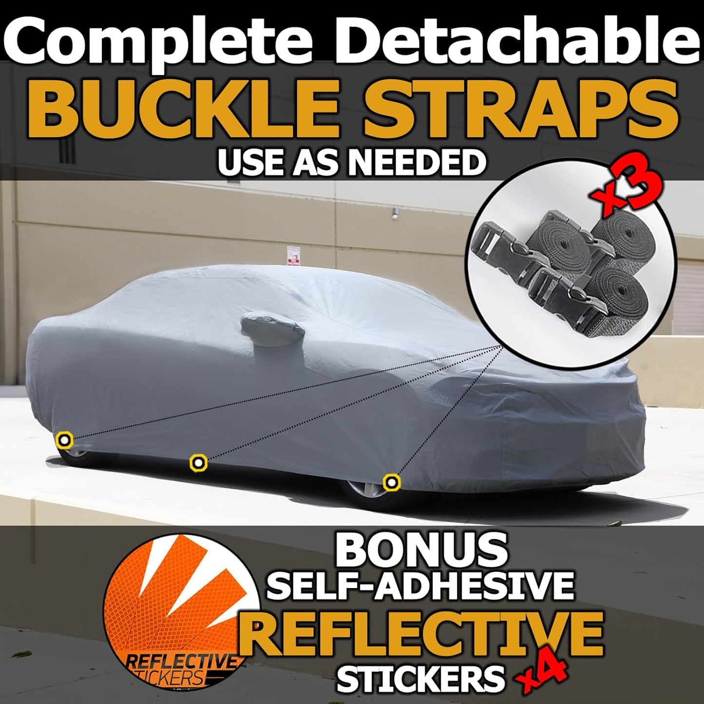 All Weather Waterproof car Cover Good for rain Snow uv Protection dust Compact Coupe Mustang XLR F-Type 370z SL550 GR Supra 300SL SC430 Mazda3 Gray