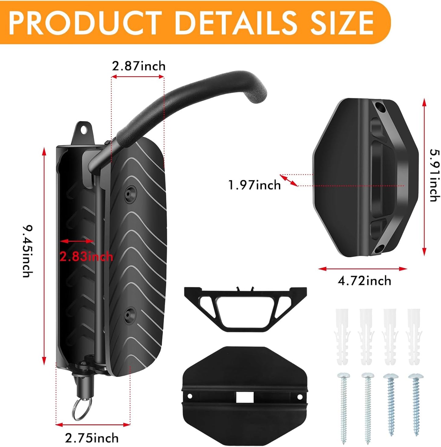 Swivel Bike Wall Mount, Bike Wall Hanger and Hooks, Hanging Bike Rack for Garage, Wall Bike Rack Easy to Load and Unload Can Hold Up to 77 lbs, 2 Pack, Black