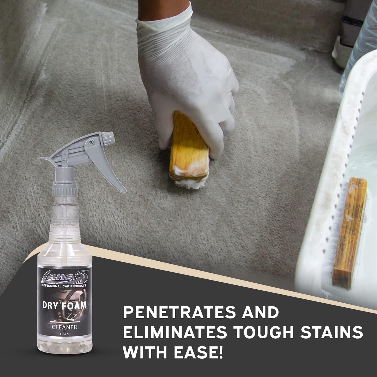 LANE'S Carpet Cleaner Spray- Carpet Cleaner Foam, Removes Odor, Fights Tough Dirt and Stains, Professional Grade Cleaning Spray E-209-16 ounces