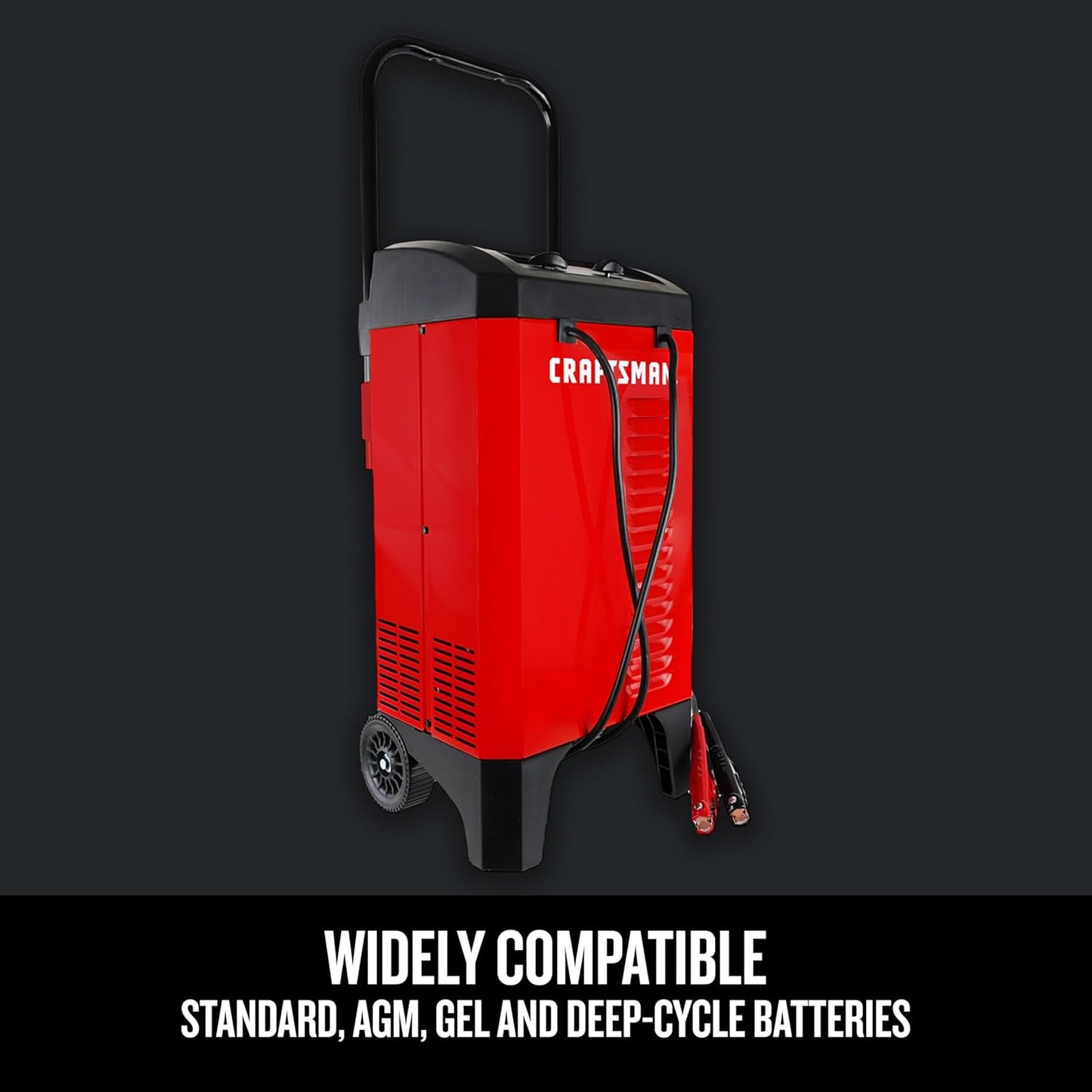 CRAFTSMAN Manual Wheeled 6A Battery Charger and 175A Engine Starter, 2-in-1 Solution for 12V Batteries, 25A Boost, Timer-Controlled, CMXCESM274, for Car, SUV, Truck, and Boat Batteries