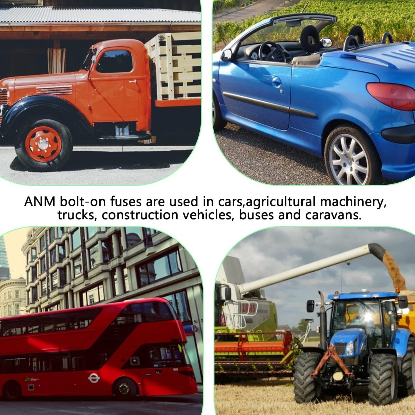 40A MEGA High Current Fuse - 40 Amp Bolt-on Fuse for Cars, Trucks, Construction Vehicles, Buses, Caravans (2 Pcs)