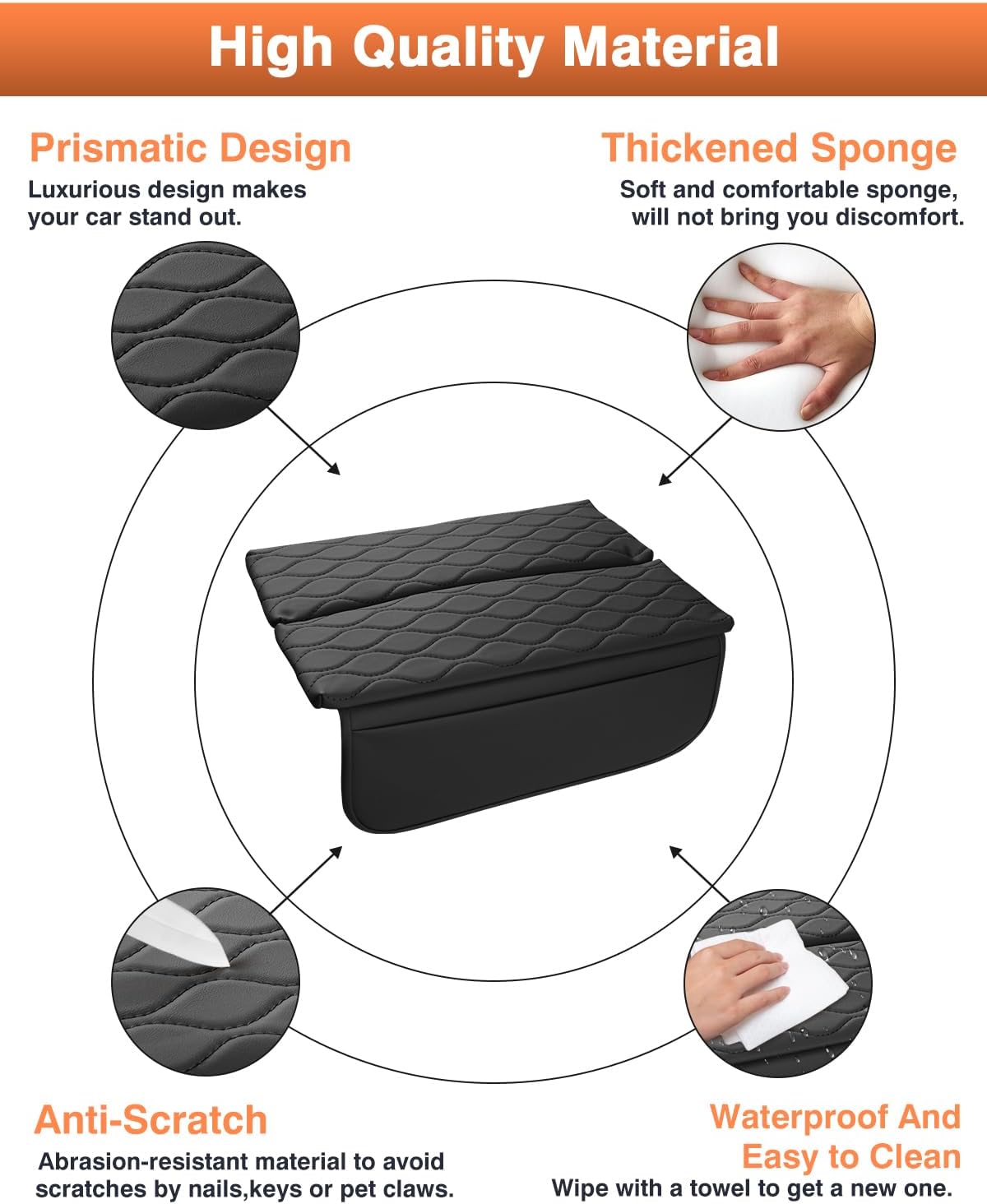 Shademax Custom for 2026 2025 2024 Mazda CX90 Center Console Cover Armrest Cover for Mazda CX-90 Accessories Arm Rest Cushion Pad Leather Middle Console Cover Armrest Seat Box Protector Anti-Scratch