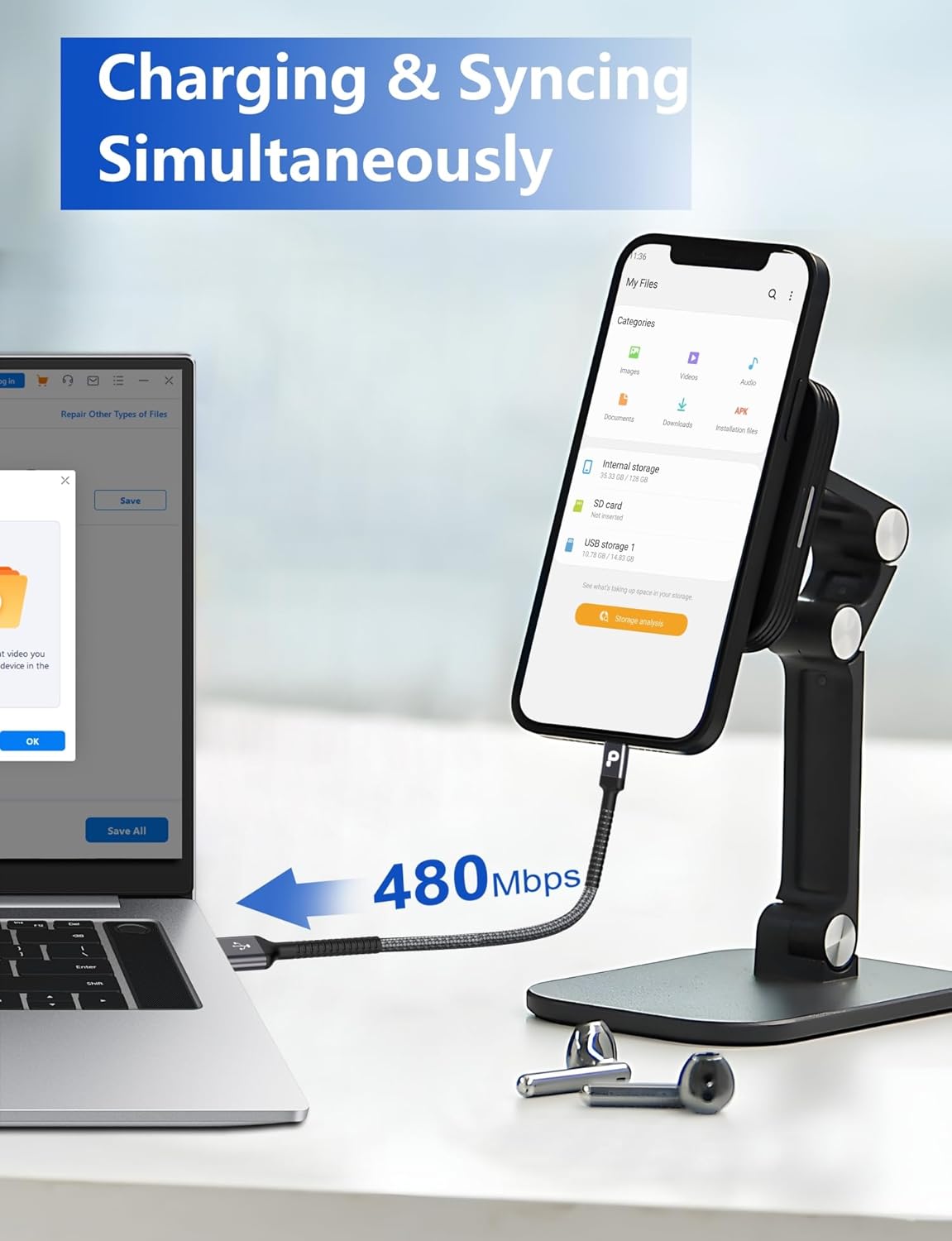 PRAKIE USB C Cable Fast Charging, 2Pack 1FT USB A to USB C Charge Cable, Short USB Type C Charging Cord Compatible with iPhone 16/15/Samsung Galaxy S20 S10/Google/Plus Note 10 9 8