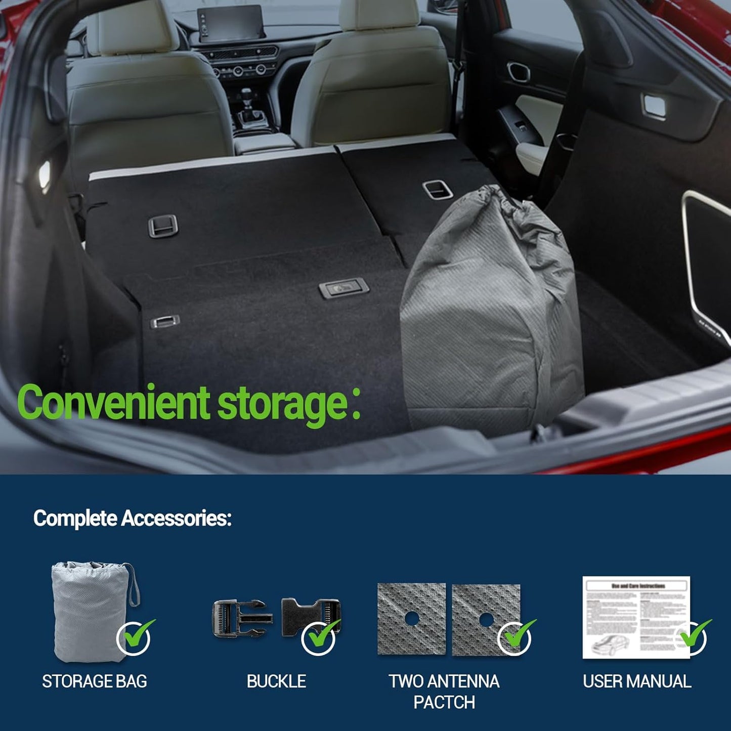 All Weather Waterproof Car Cover, 7-Layer Non-Woven Cotton Car Covers for Automobiles Car Snow Cover, Full Exterior Covers, Winter Rain Sun Sedan, Grey, Size Sedan C3 171"-185"