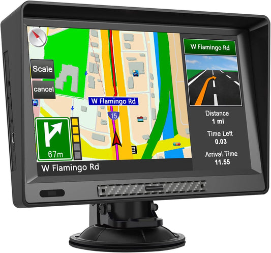 GPS Navigator for Car,Latest 2025 Map,9 inch Touch Screen Real Voice Spoken Navigation System for Cars, Vehicle GPS with Speed and Red Light Warning Lifetime Maps Update
