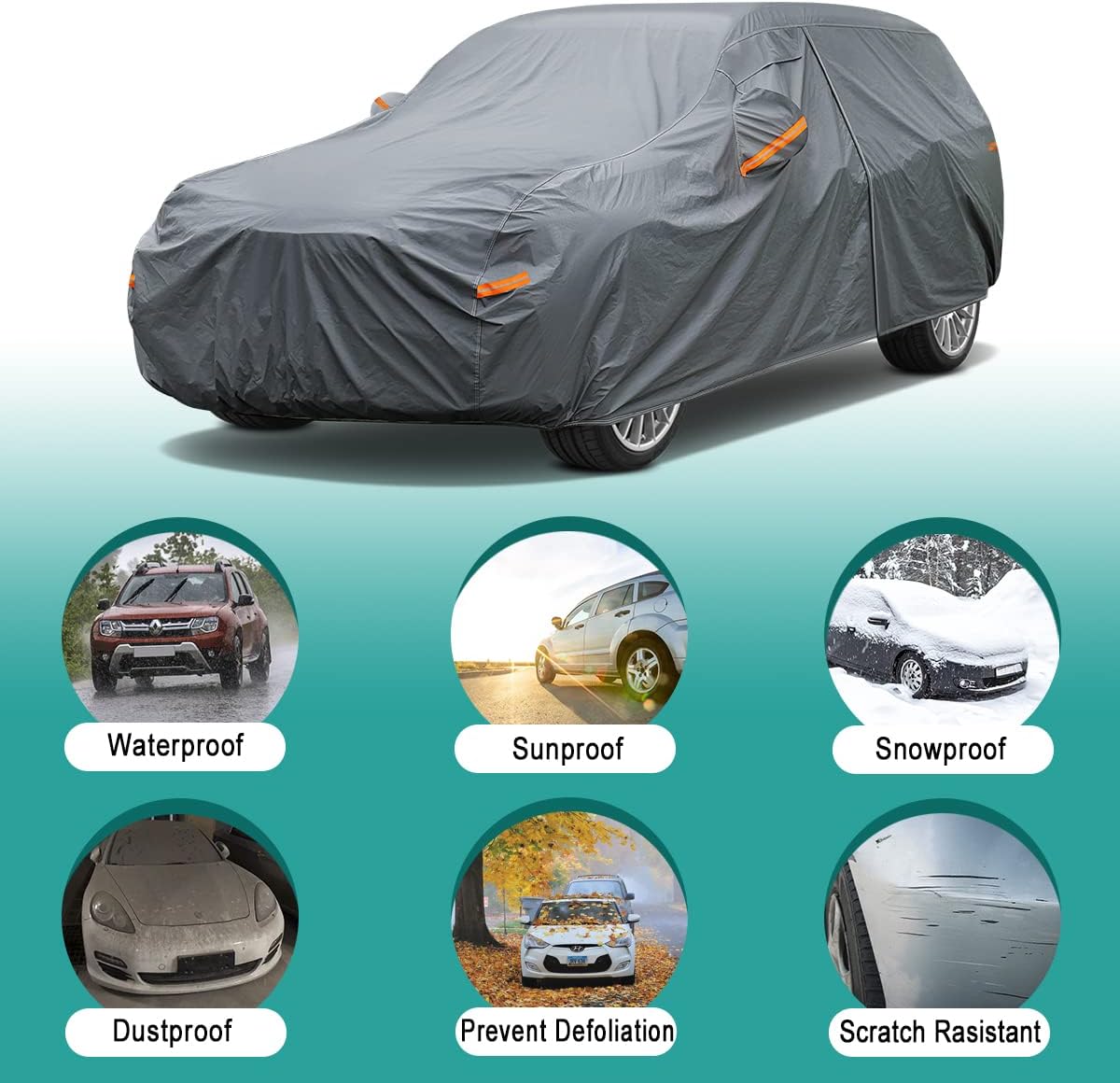 Premium Car Cover Custom Fit BMW X1 (2009-2025), 16 Layers Heavy Duty Car Cover Waterproof All Weather with Zipper Door for Sun Rain Snow Dust Uv Protection