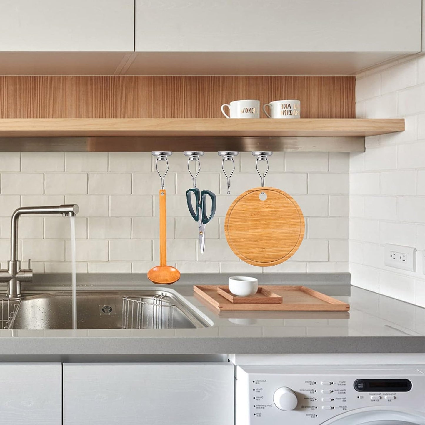 DIYMAG Swivel Swing Powerful Magnetic Hooks, 100LB (7 Pack) Strong Heavy Duty Neodymium Magnet Hooks Great for Grill, Refrigerator, Kitchen, Office-Length 68mm(2.67in), Diameter 32mm(1.26in)