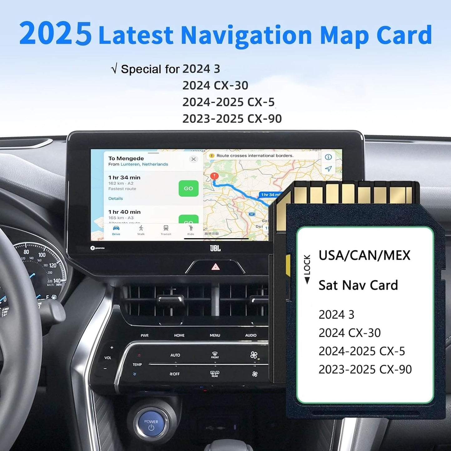 2025 Upgraded KMV6 66 EZ1B Navigation SD Card Map USA/CAN/MEX CX-5(2024-2025), CX-30/Model 3(2024), CX-90(2023-2025), KMV66Z1B Latest Navigation SD Card