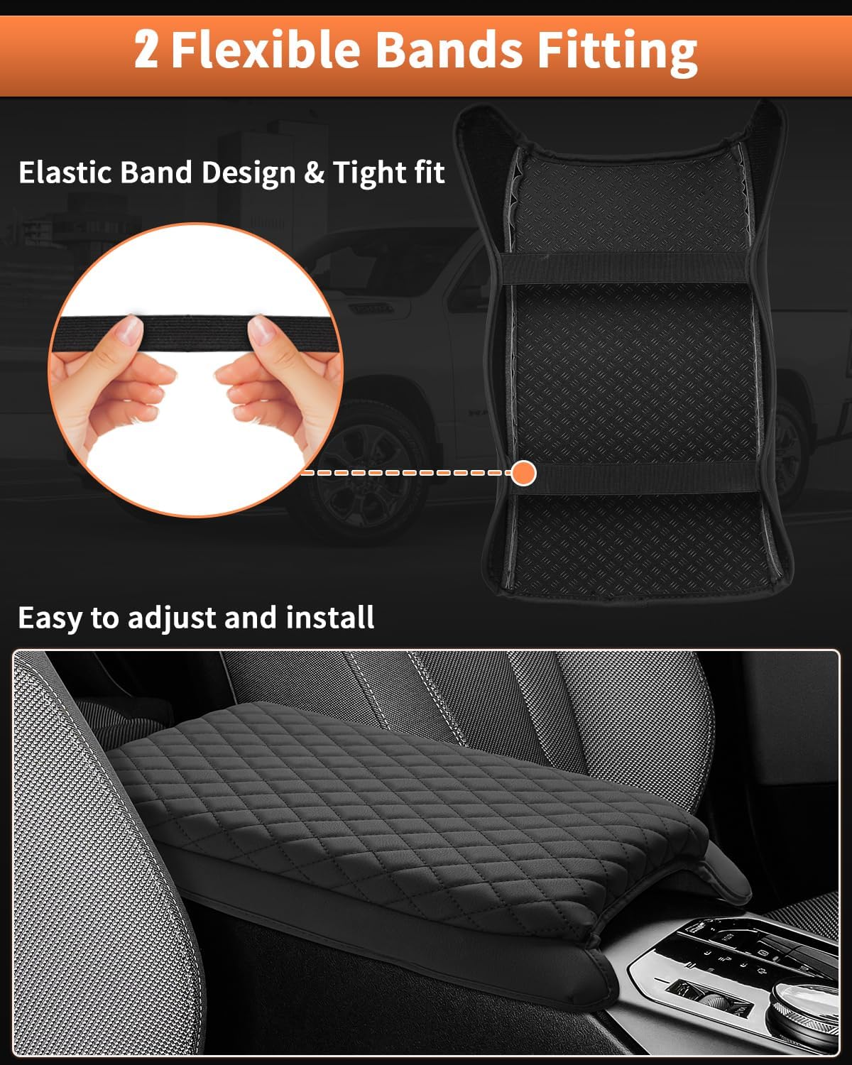 Shademax Custom for 2026 2025 BMW X3 Center Console Cover Armrest Cover for BMW X3 Arm Rest Cushion Pad Leather Middle Console Cover Armrest Seat Box Protector BMW X3 Accessories Anti-Scratch Black