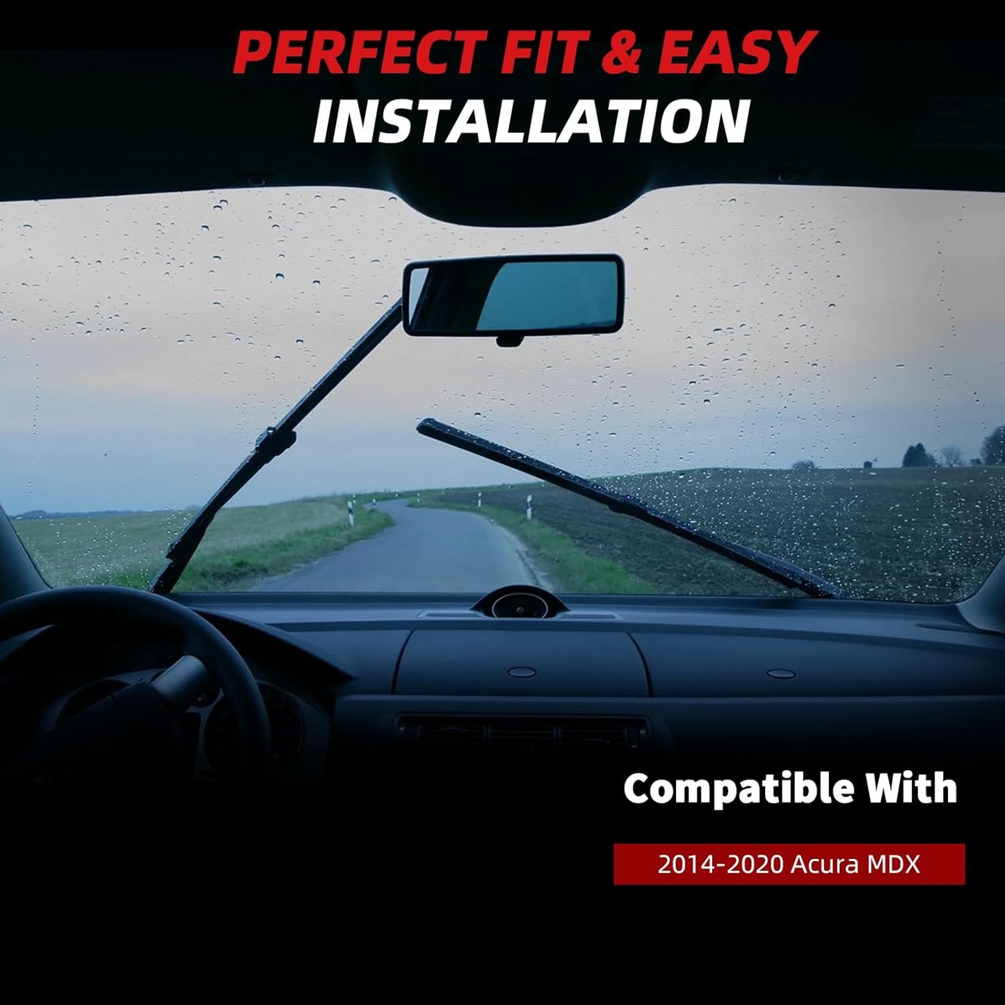 OTUAYAUTO Premium Windshield Wiper Blades - Replacement for Acura MDX 2014-2020 - Precision Fit, All-Weather Performance, Front and Rear Wiper Blades, J/U Hook - 26"+20"+14" (Pack of 3)