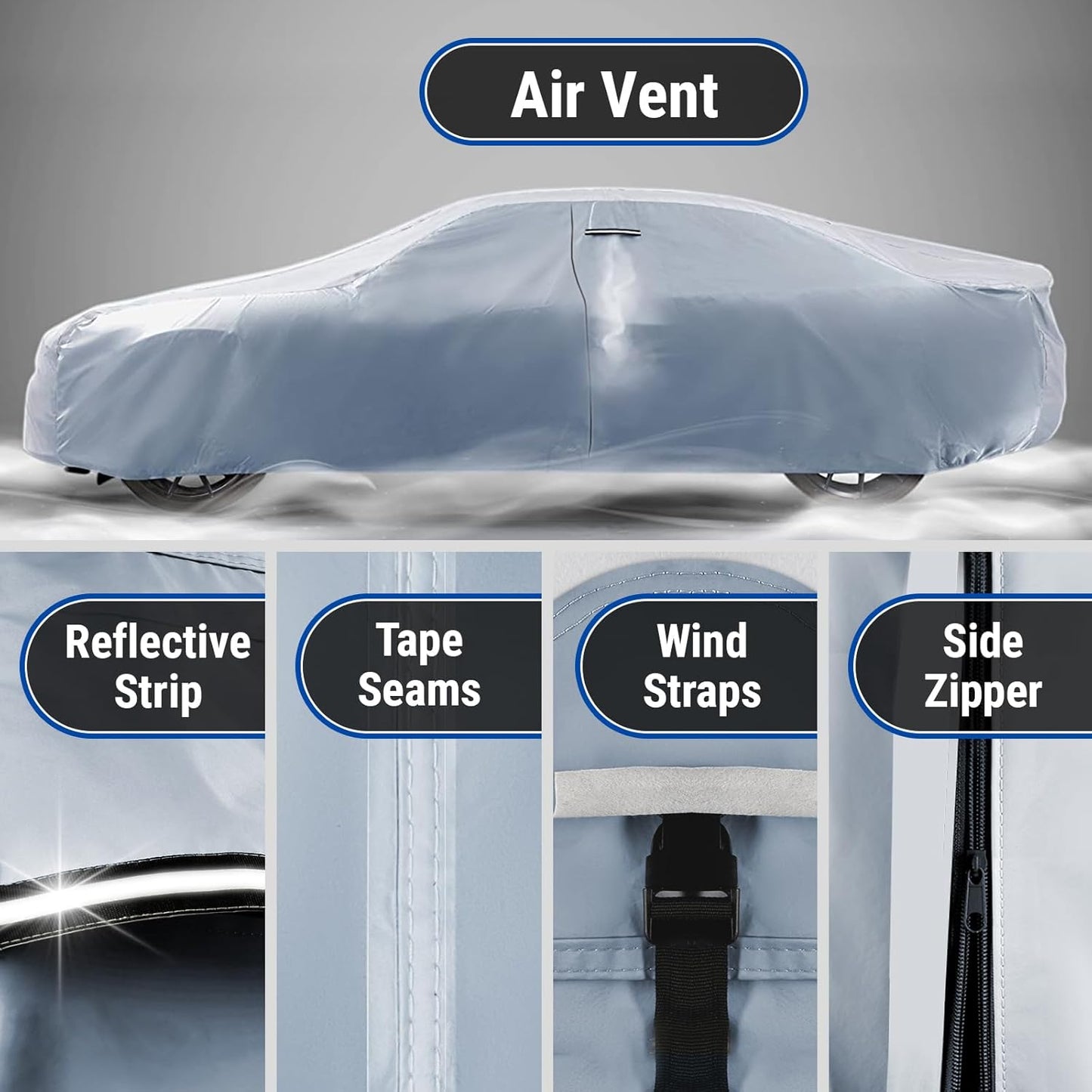 iCarCover Custom Car Cover for 1978-1987 Chevy El Camino, Waterproof All Weather Rain Snow UV Sun Protector Full Exterior Weatherproof Indoor Outdoor Car Cover with Strap